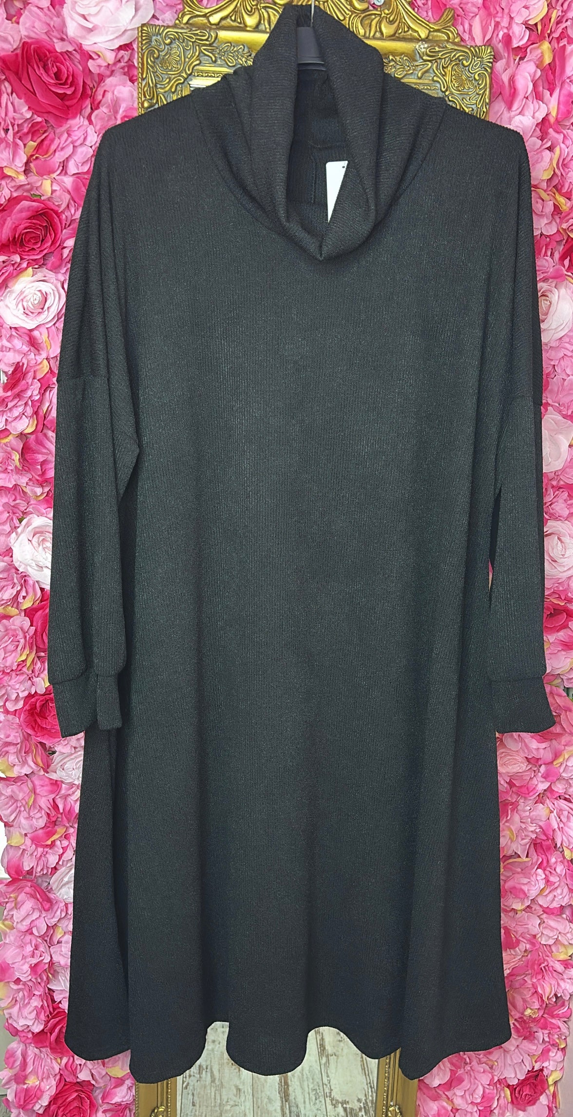 Lange Jurk Cozy Vibes Zwart Plus Size 50 t/m 58