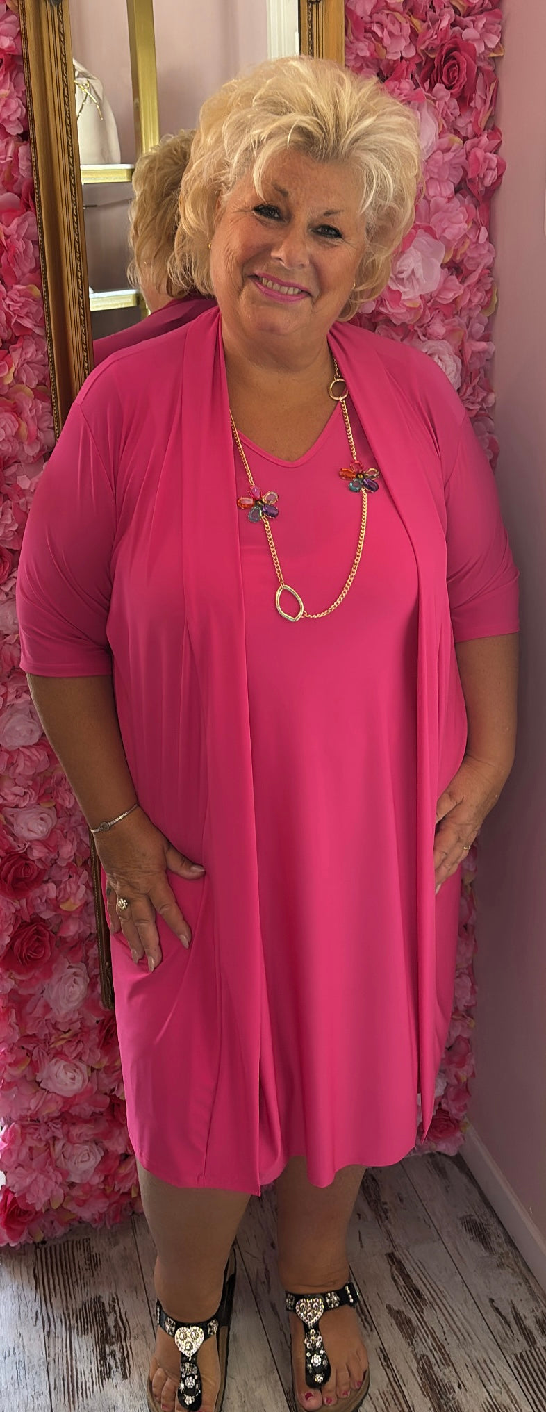 Jurk Fay Fuchsia Plus Size 46 t/m 52