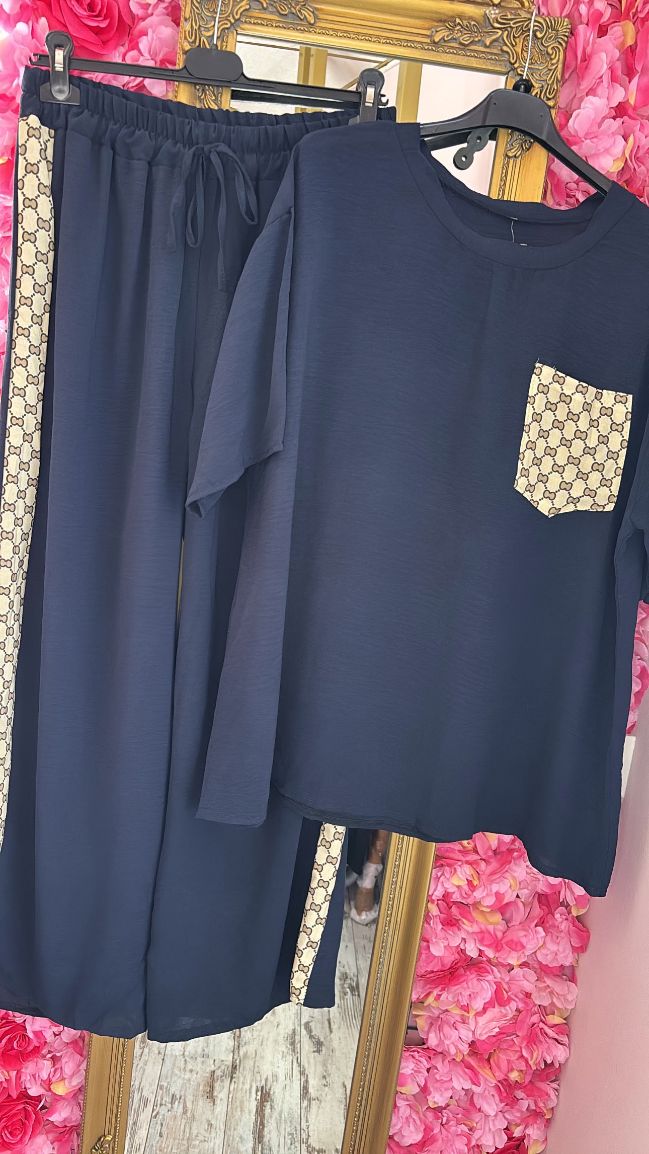 Set Flucc Summer Donker Blauw Plus Size maat 40 t/m 48