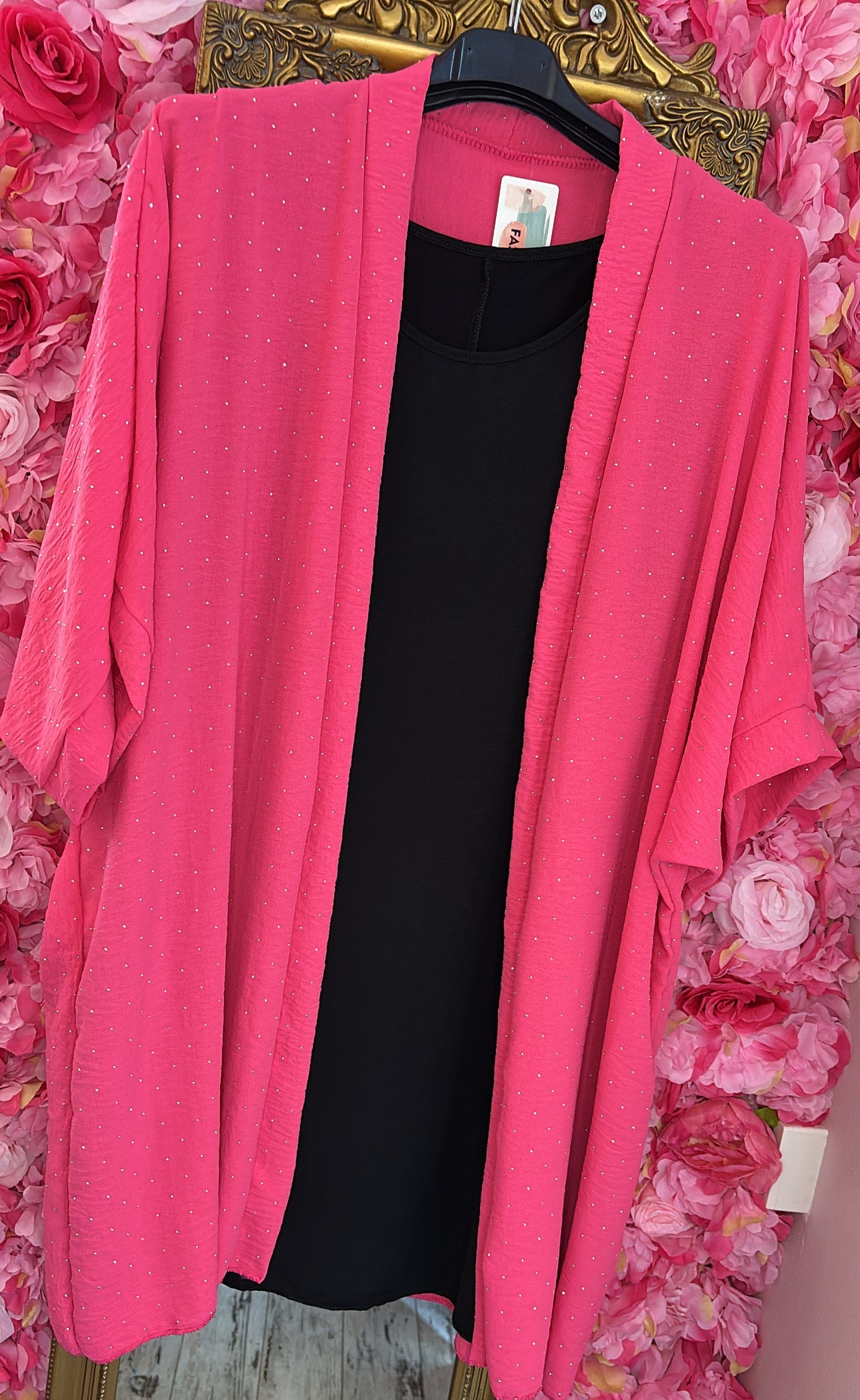 Kimono Shine Fuchsia Plus size Maat 50 t/m 58