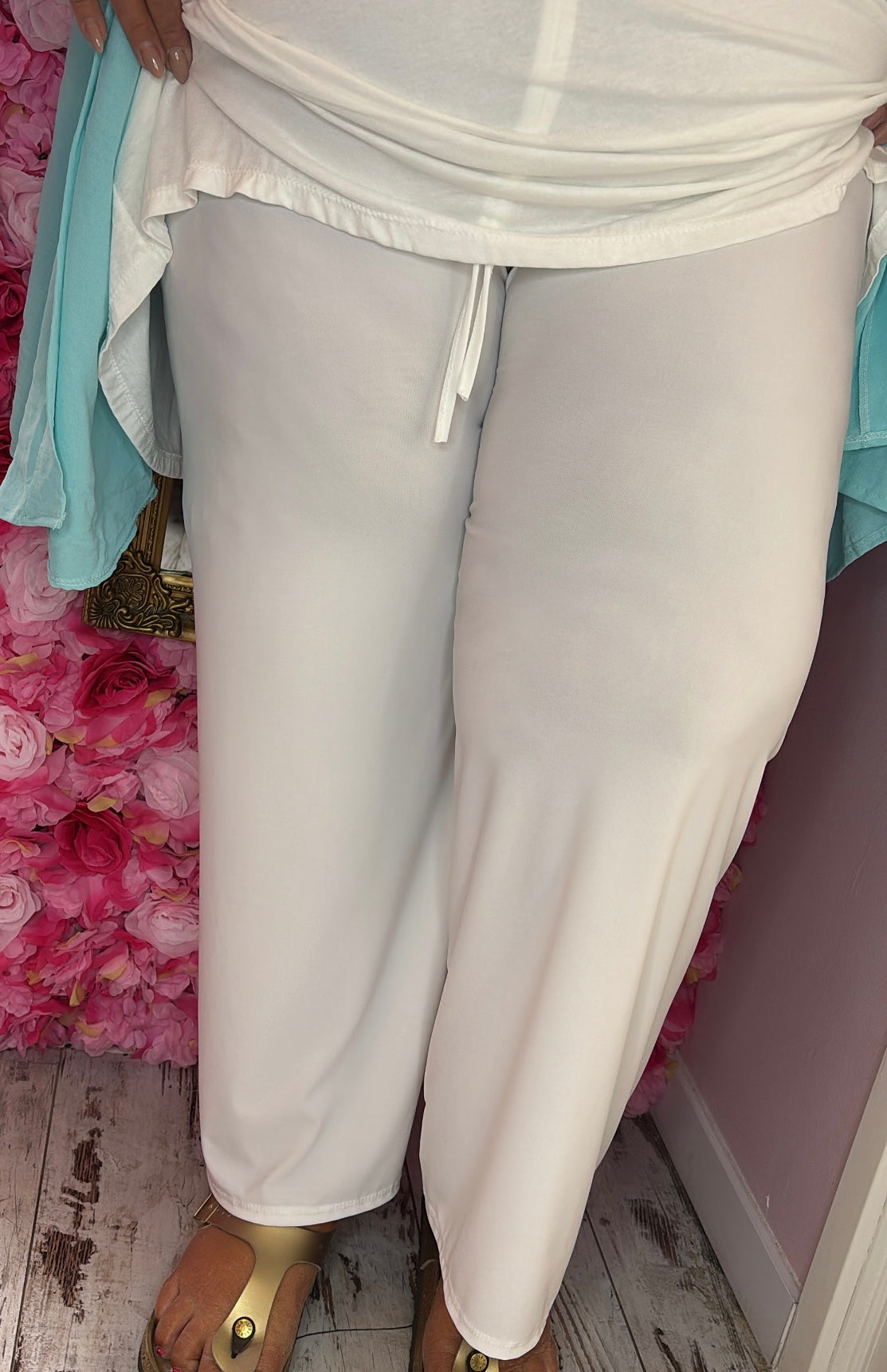 Broek Travel Wit Plus Size maat t/m 54