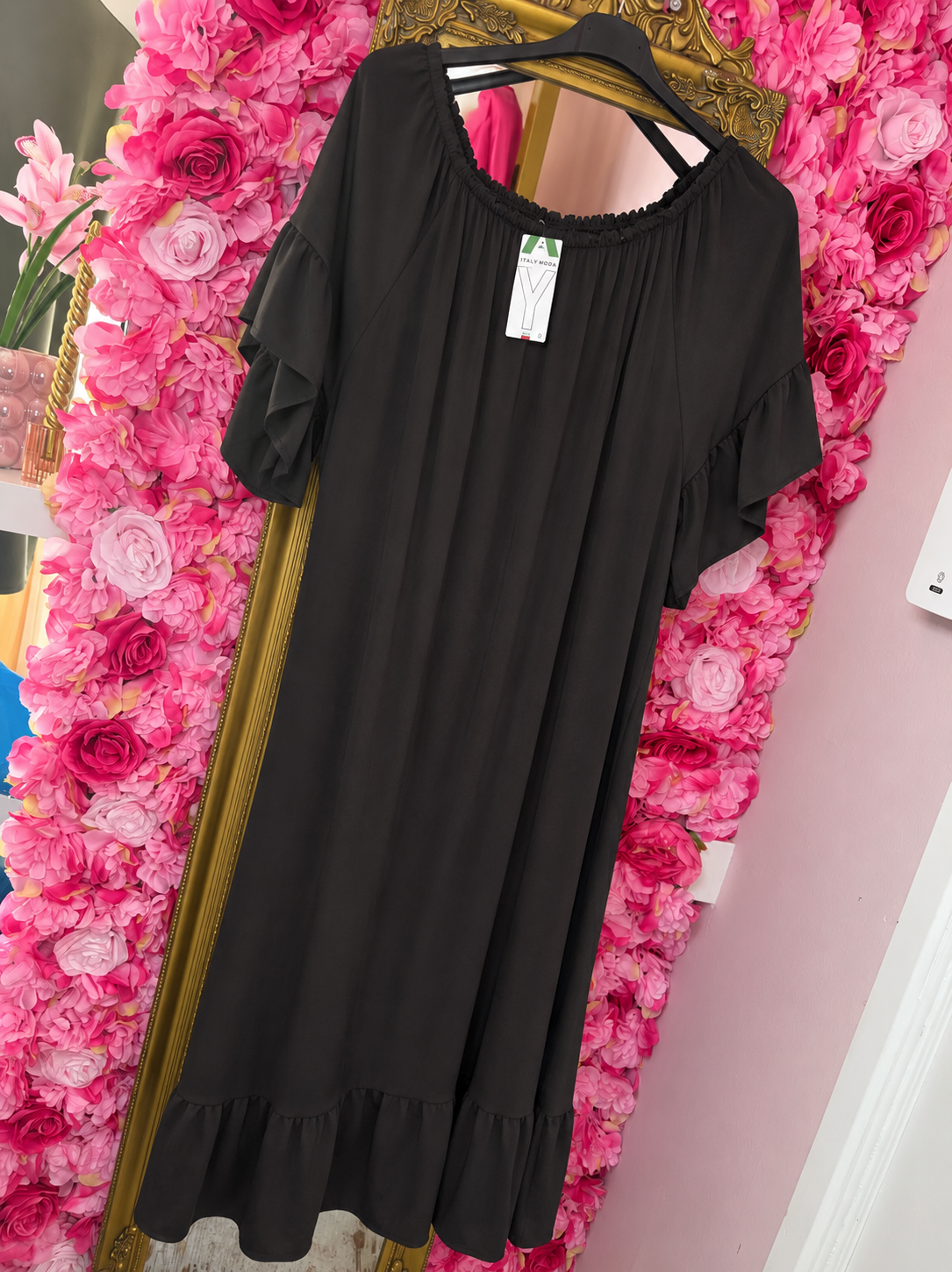Jurk Linnen Queen Bruin Plus Size Maat 46 t/m 52-54