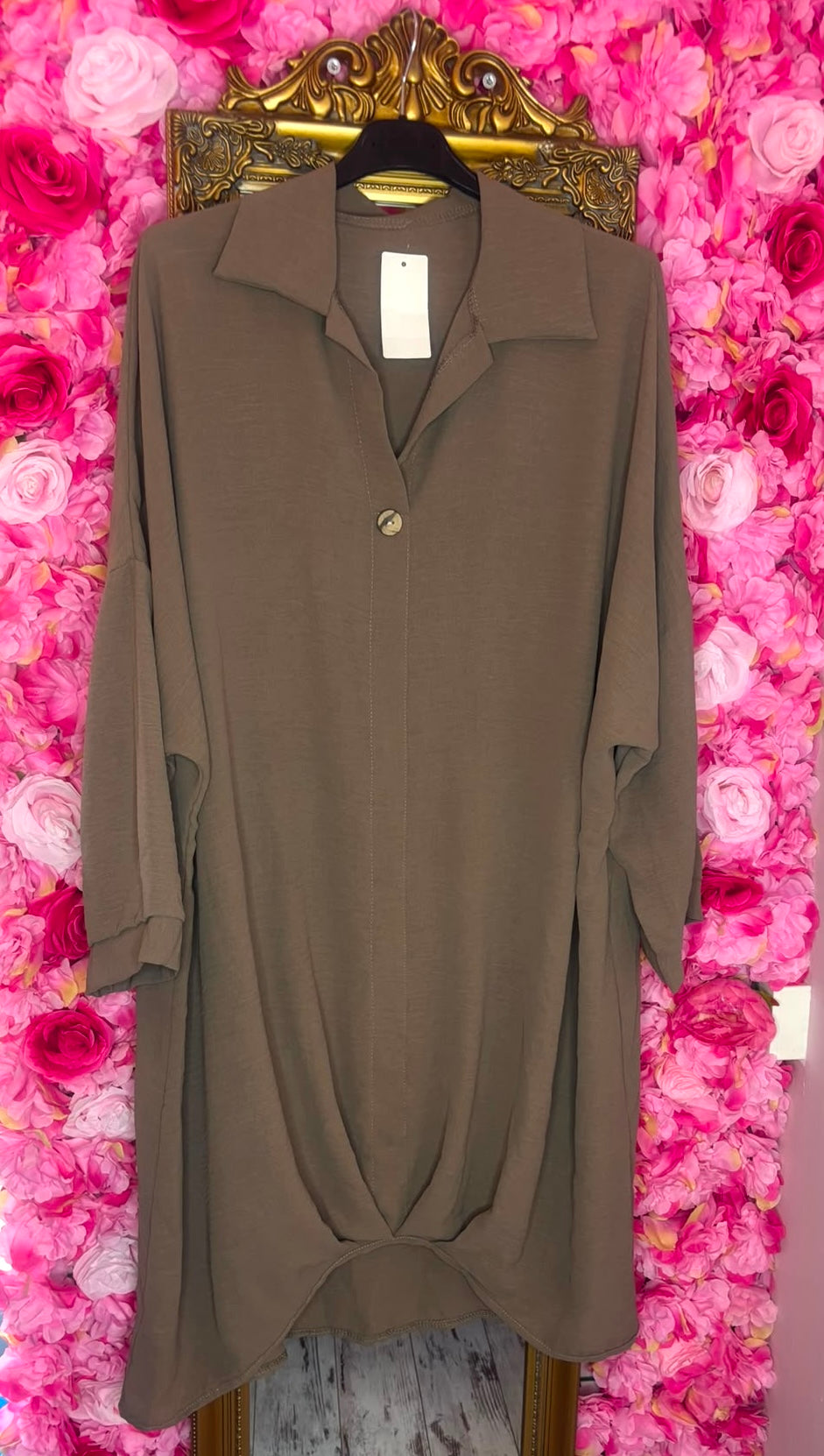 Tuniek Chloe Taupe Plus Size Maat 48 t/m 54