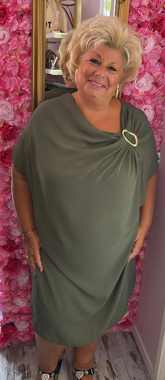 Jurk Silvie Groen Plus Size 50 t/m 56-58