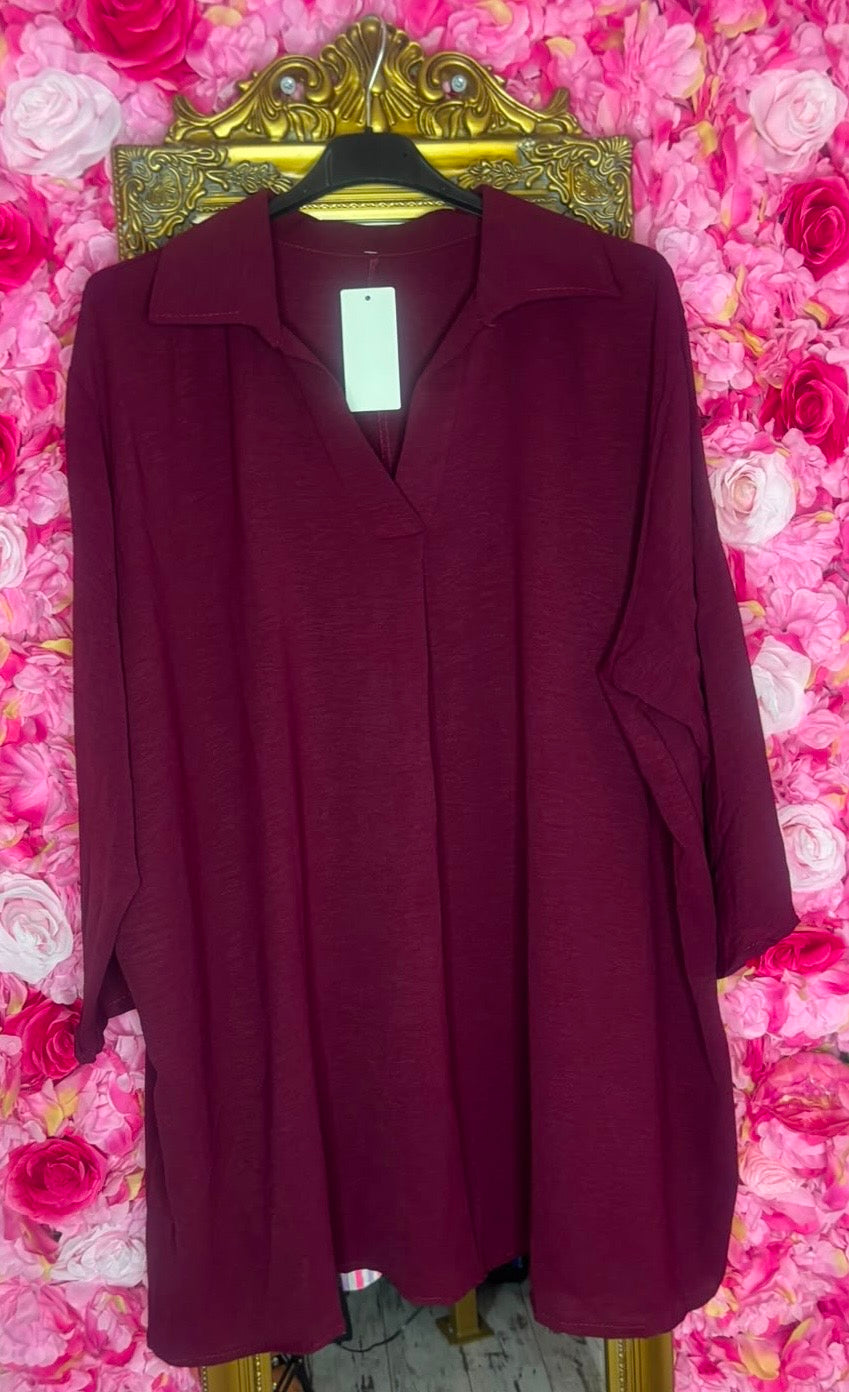 Tuniek All Time Bordeaux Plus Size Maat 48 t/m 54