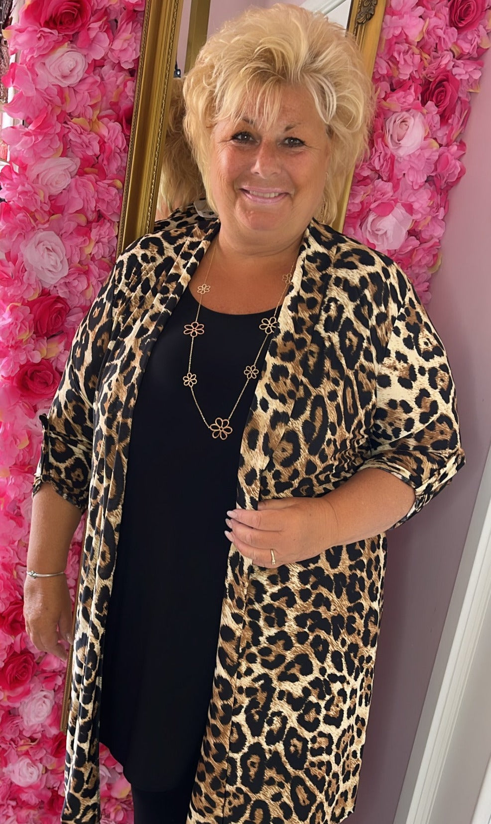 Top Viscose Lang Zwart Plus Size Maat 46 t/m 54-56