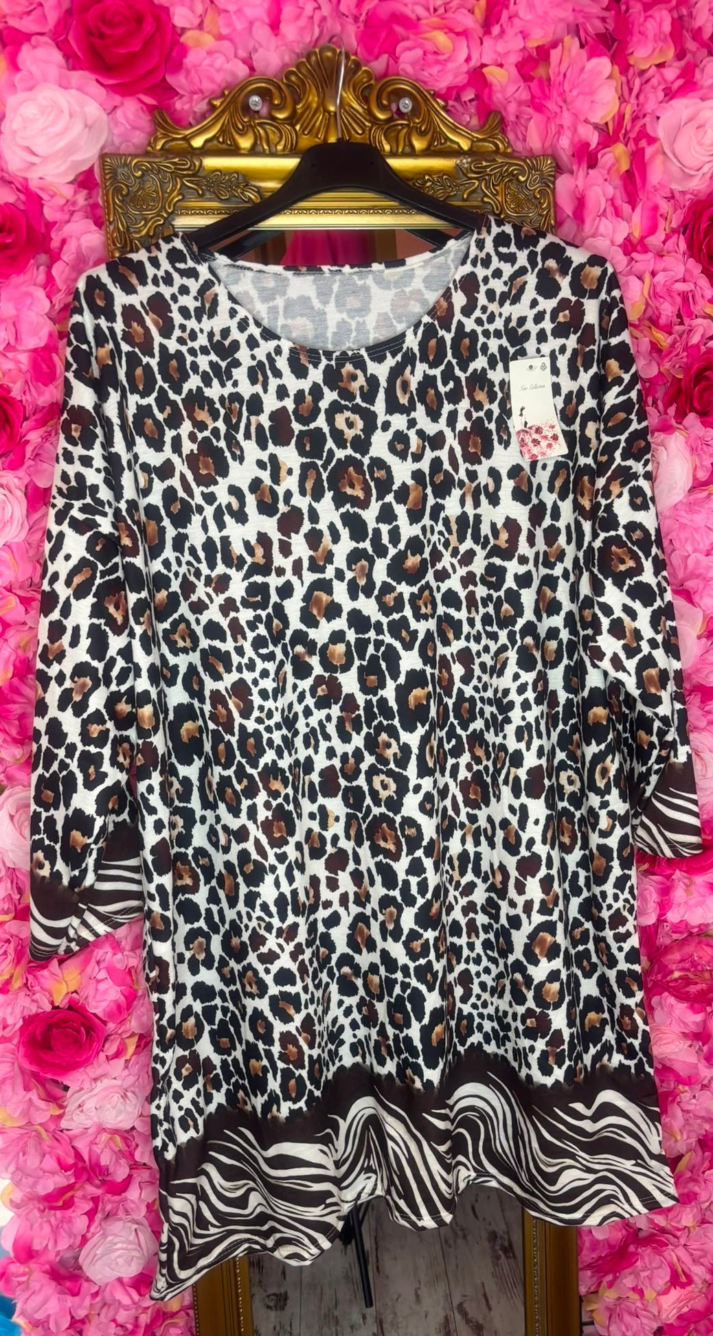 Tuniek Animal Katoen Zwart Plus Size Maat 46 t/m 50-52