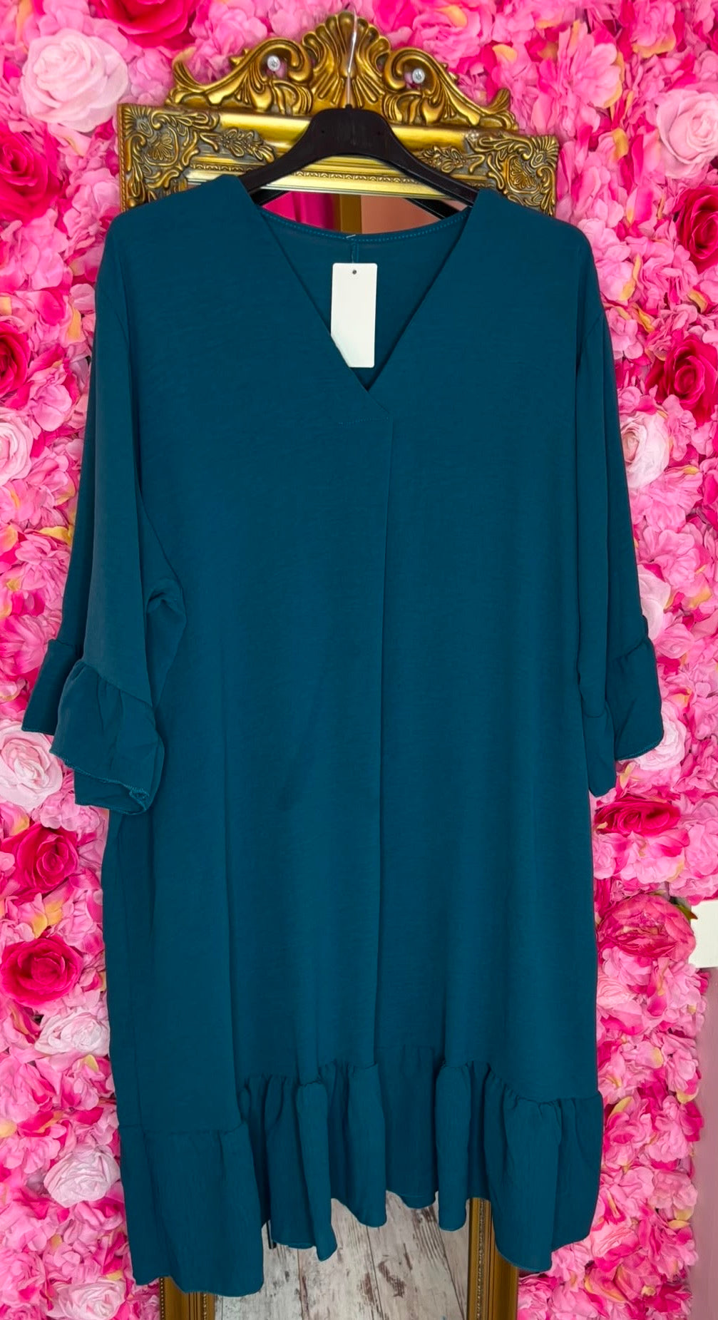 Jurk Now Petrol Blauw Plus Size Maat 46 t/m 52