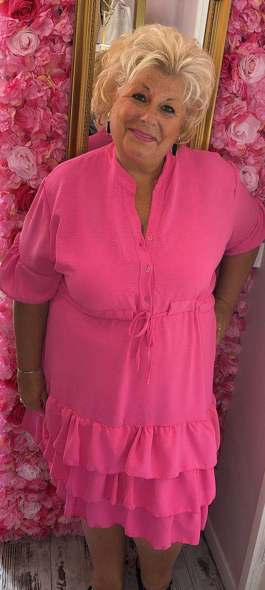 Jurk Marbella Fuchsia Plus Size 48 t/m 54-56