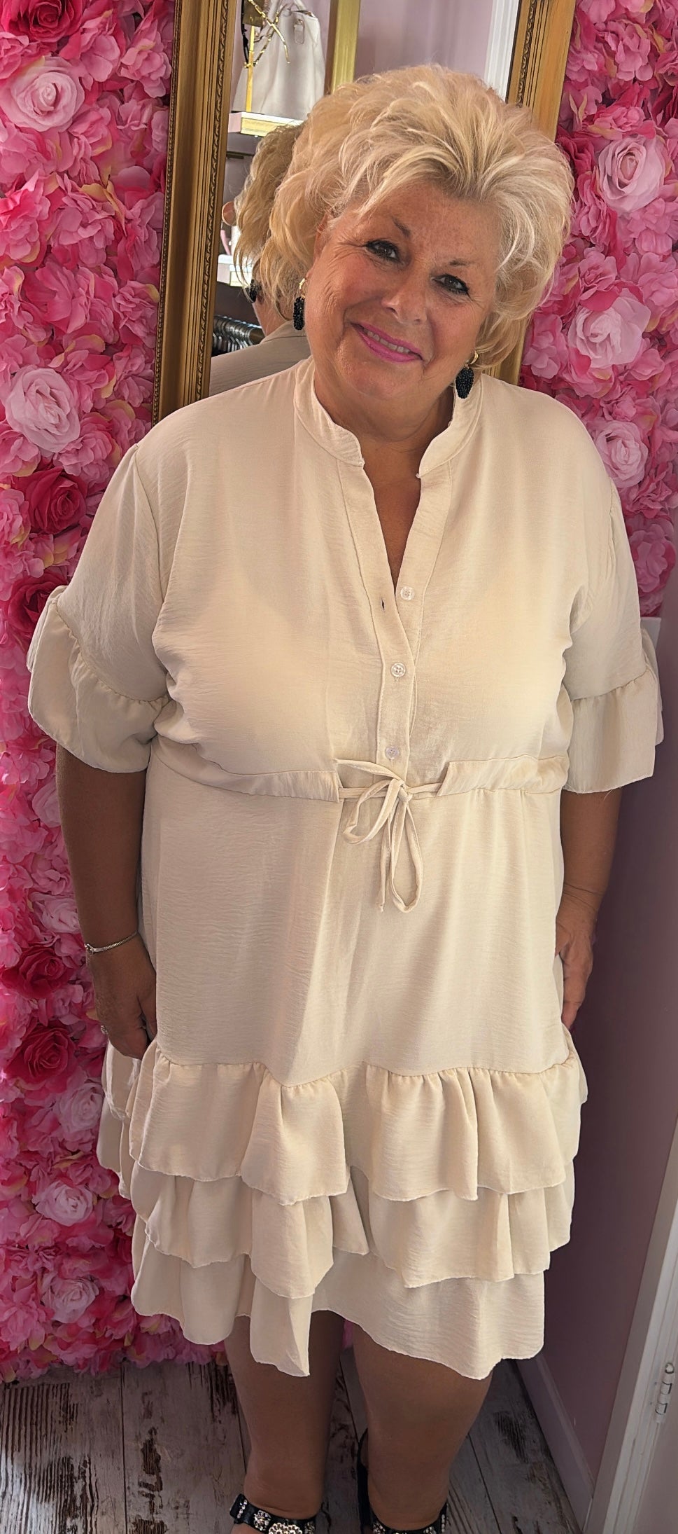 Jurk Marbella Beige Plus Size 48 t/m 54-56