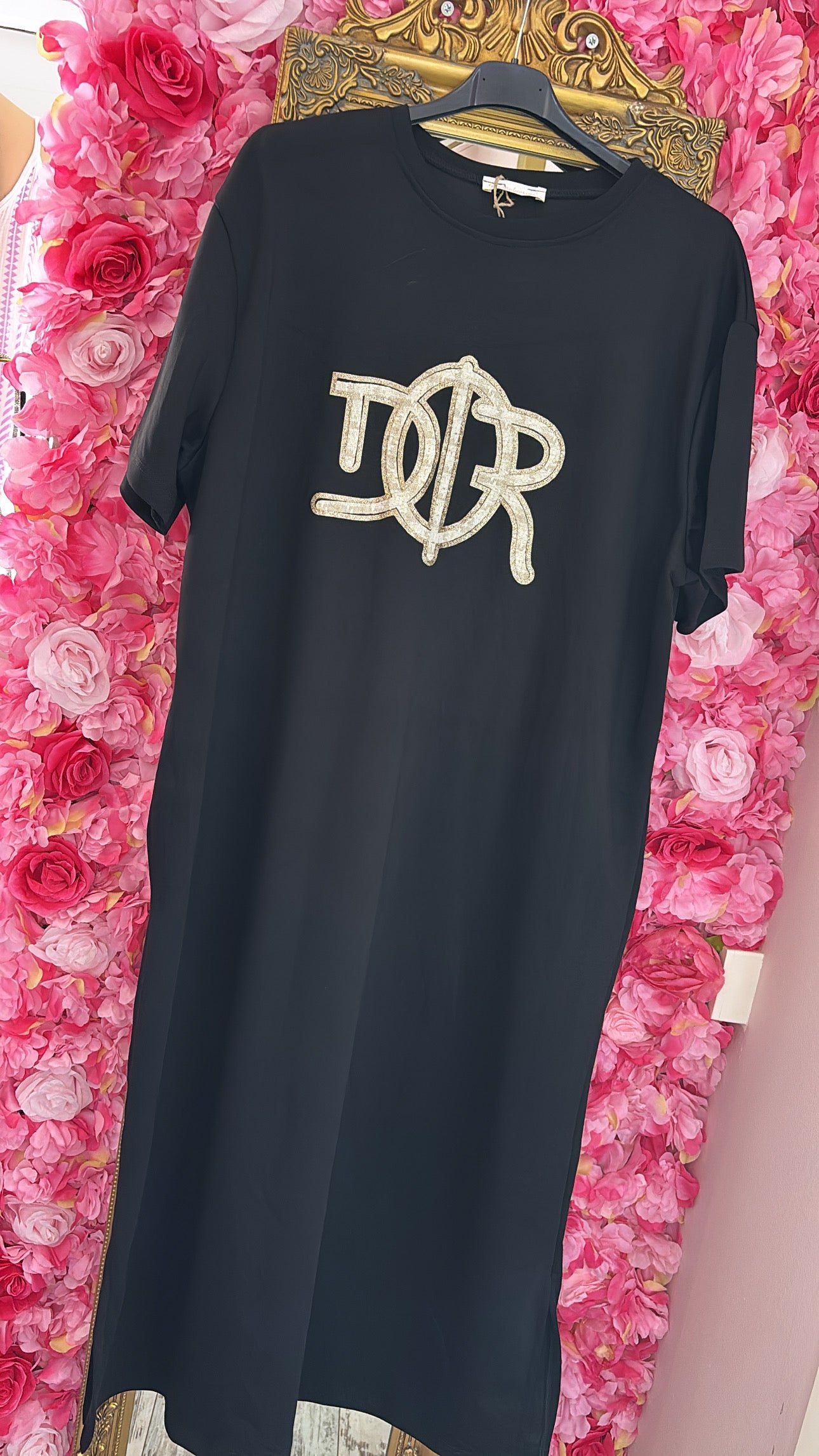 Lange Jurk Dio Zwart Plus Size 44 t/m 50-52