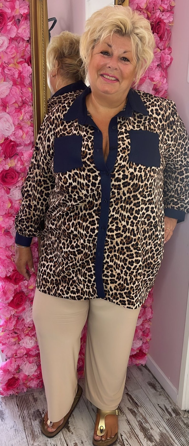 Broek Travel Beige Plus Size maat t/m 54