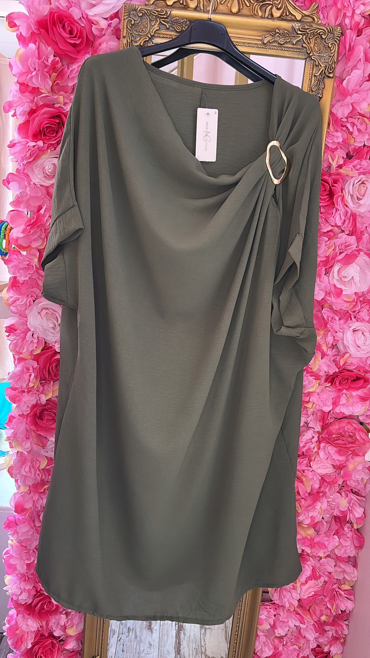 Jurk Silvie Groen Plus Size 50 t/m 56-58