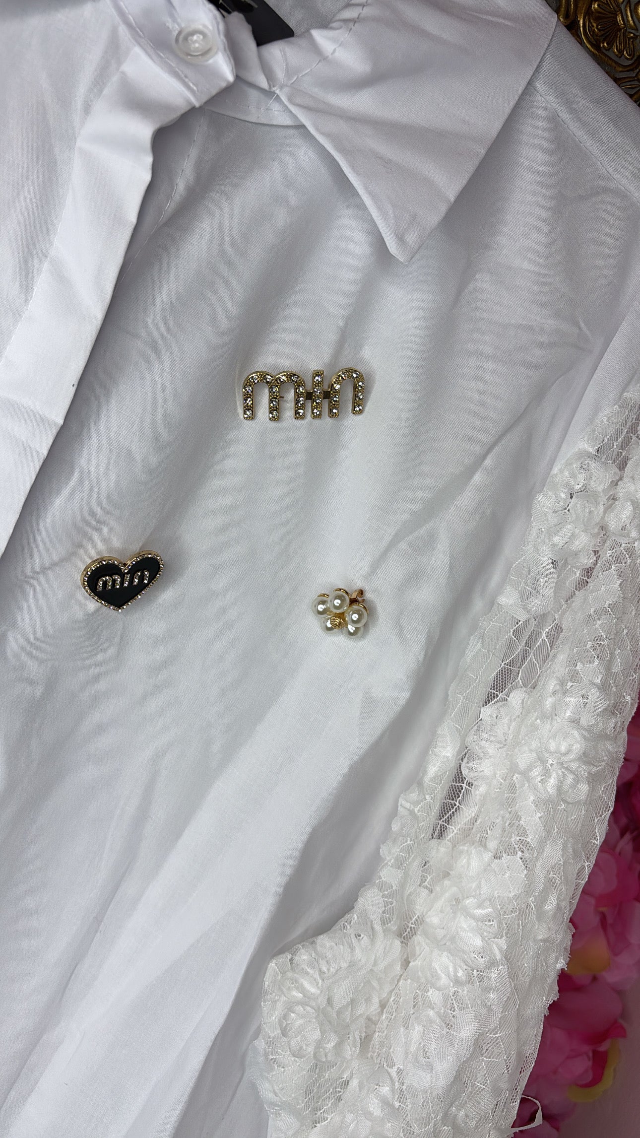 Blouse Mio Kant Wit Plus Size maat 44 t/m 52