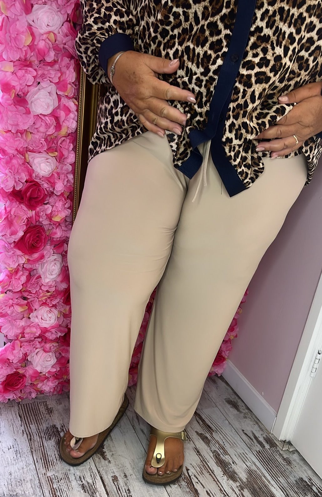 Broek Travel Beige Plus Size maat t/m 54