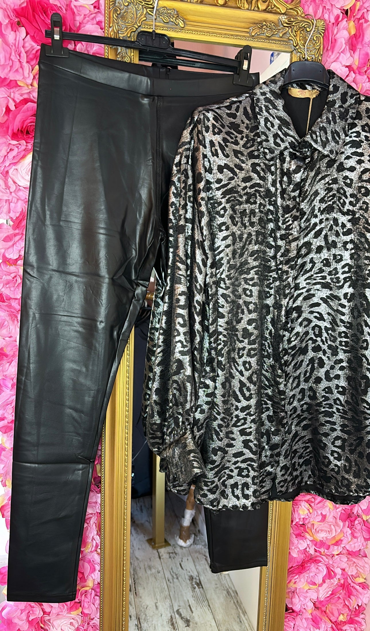Legging Norfy Leather Look Zwart Maat 36 t/m 46