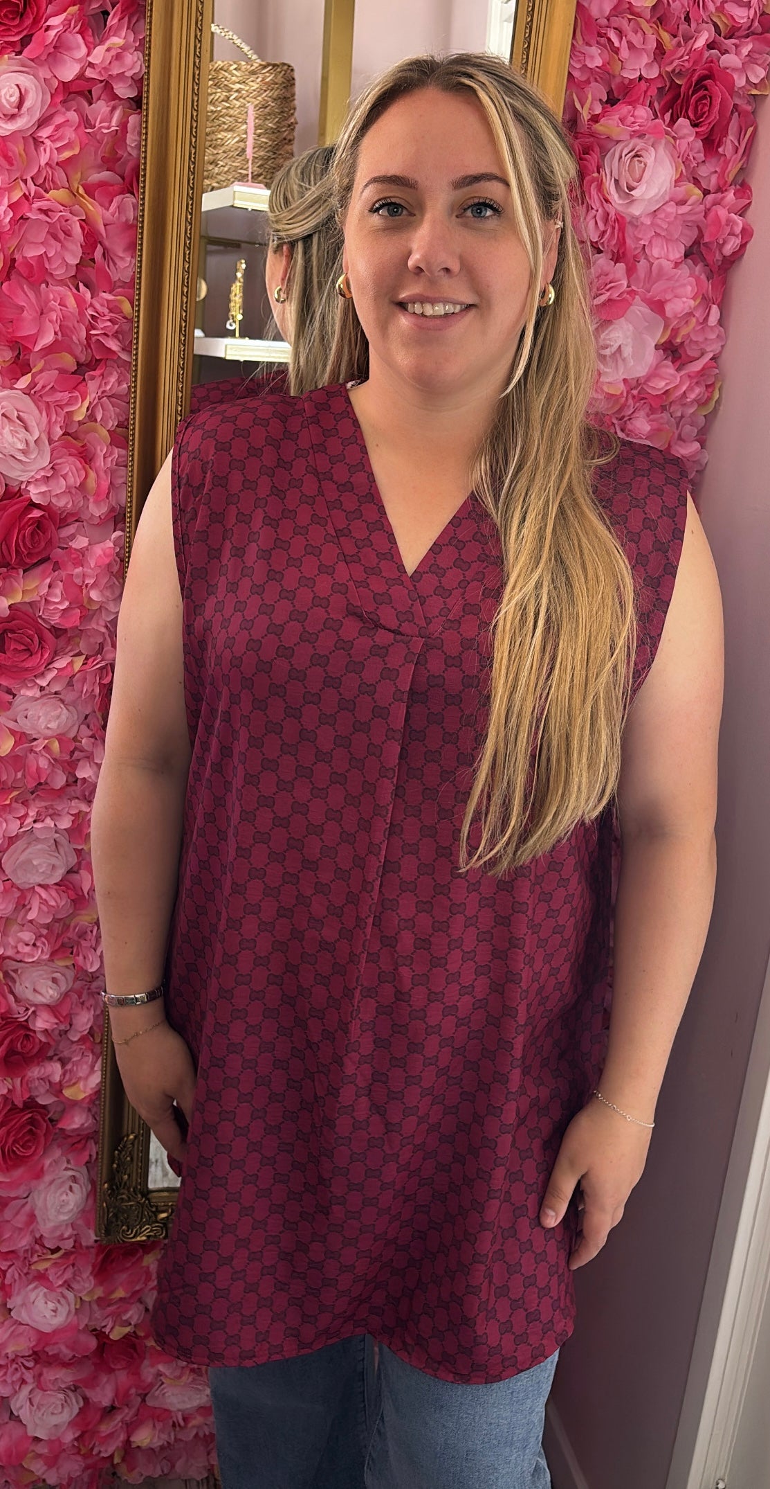 Top Flucc Bordeaux Plus Size Maat 44 t/m 50-52