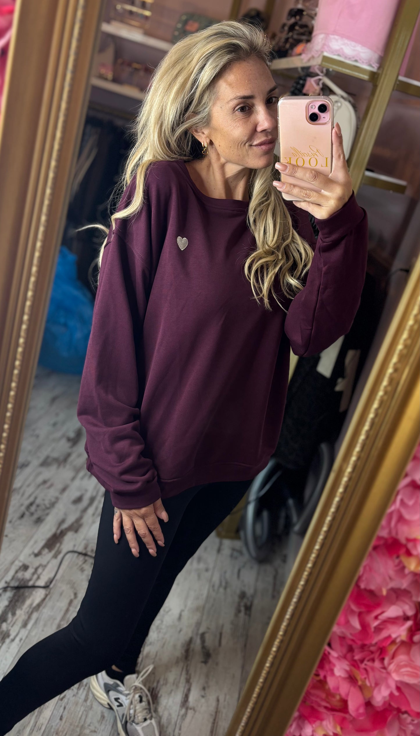 Sweater Heart Bordeaux tot Maat 44