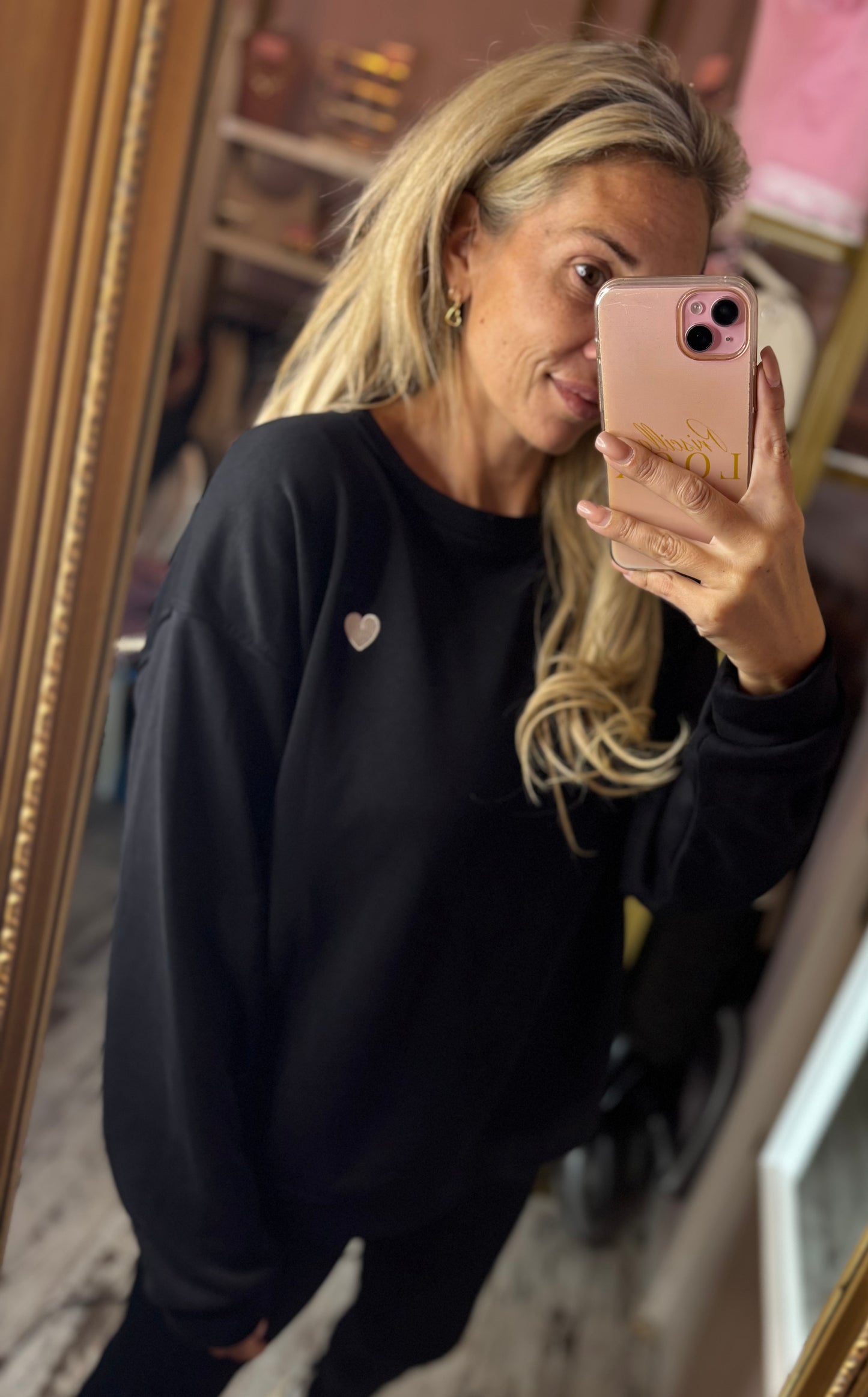 Sweater Heart Zwart tot Maat 44