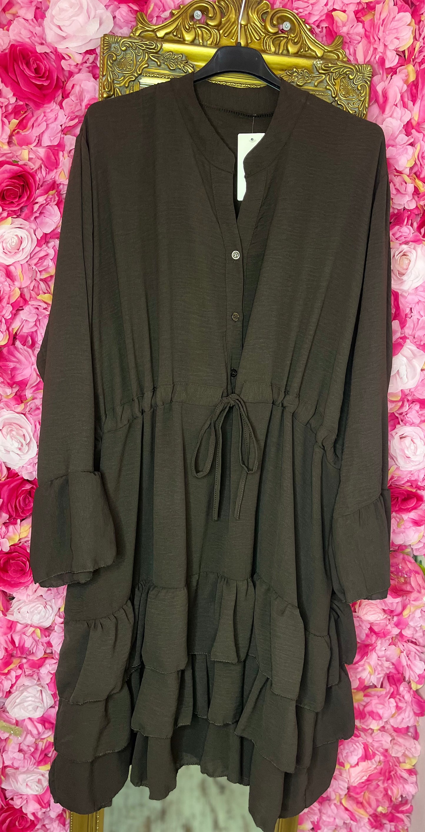 Jurk Marbella Autum Bruin Plus Size 48 t/m 54-56