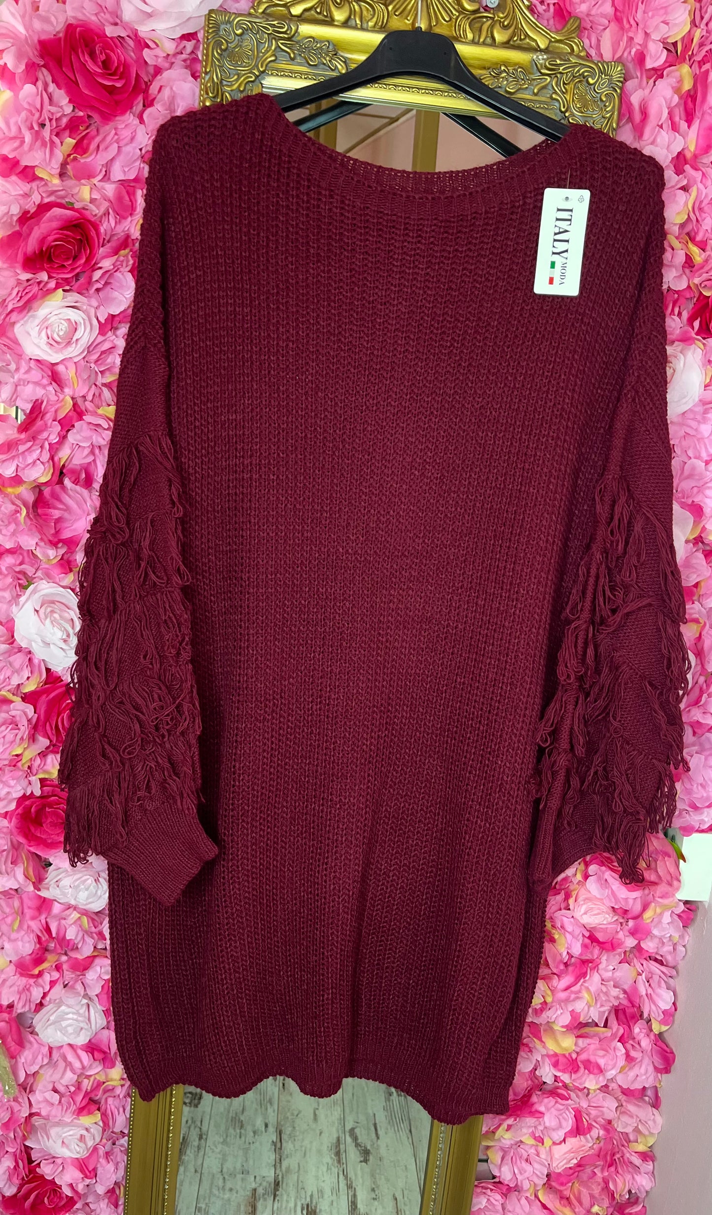 Trui Flurria Bordeaux Plus Size Maat 46 t/m 52-54