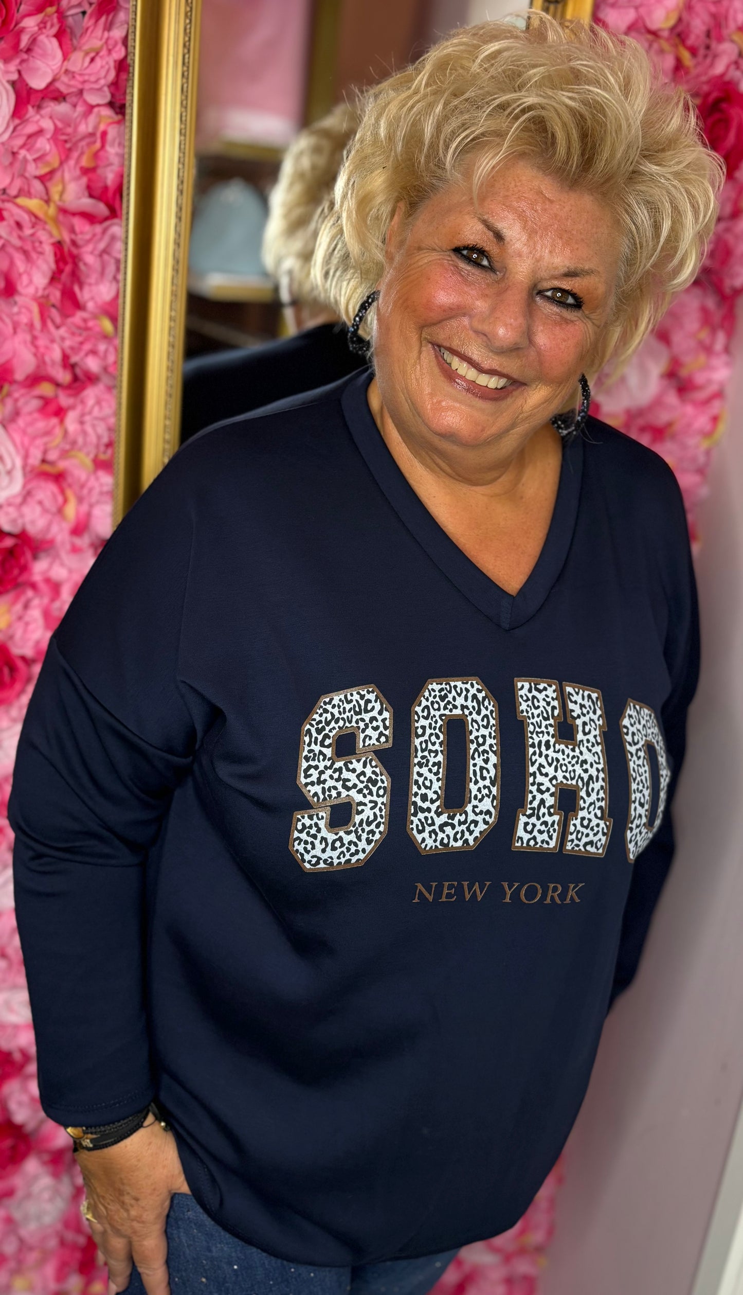 Sweater Soho Donker Blauw Plus Size Maat 46 t/m 52-54