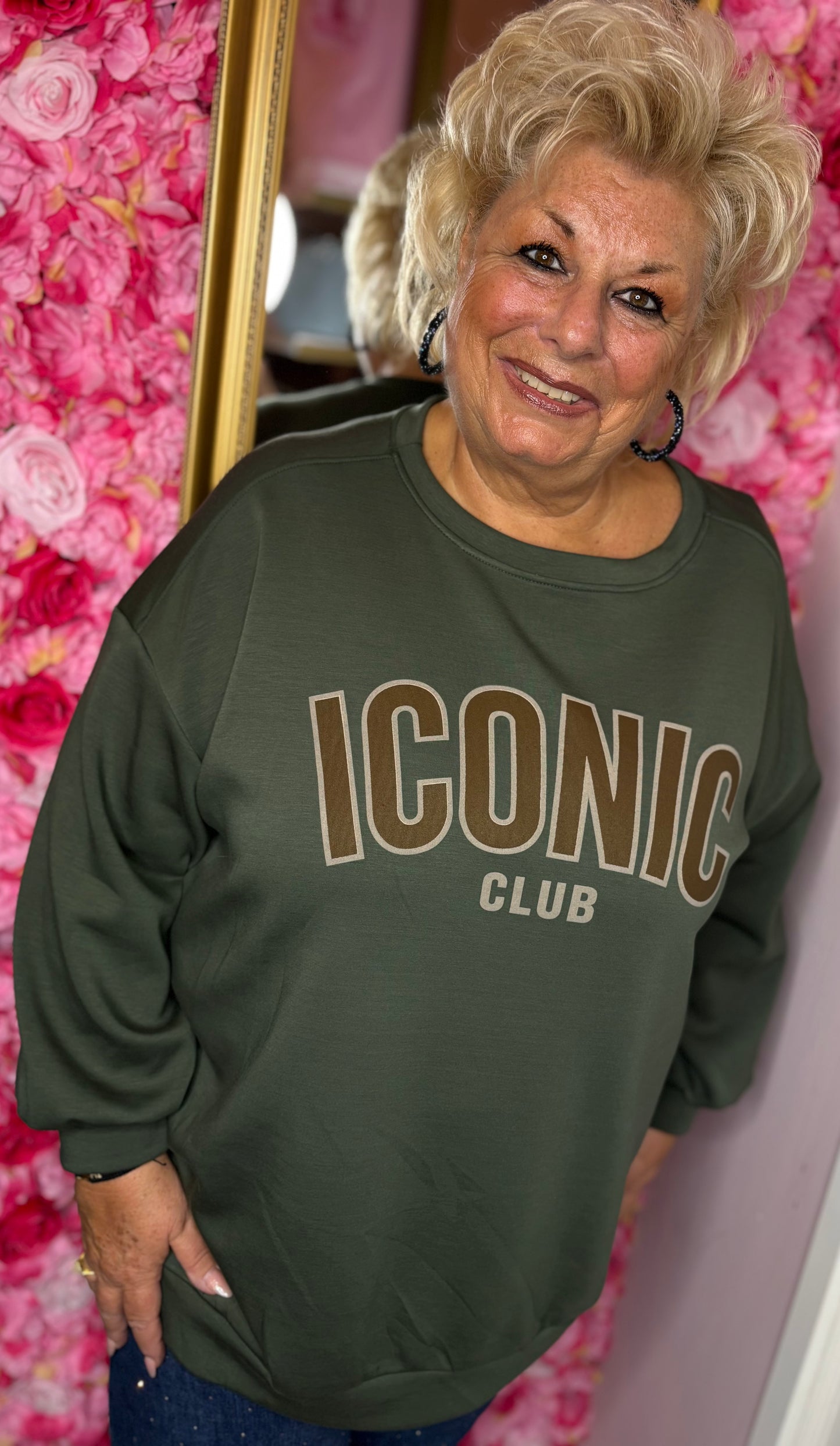 Sweater Icon Leger Groen Plus Size Maat 46 t/m 54