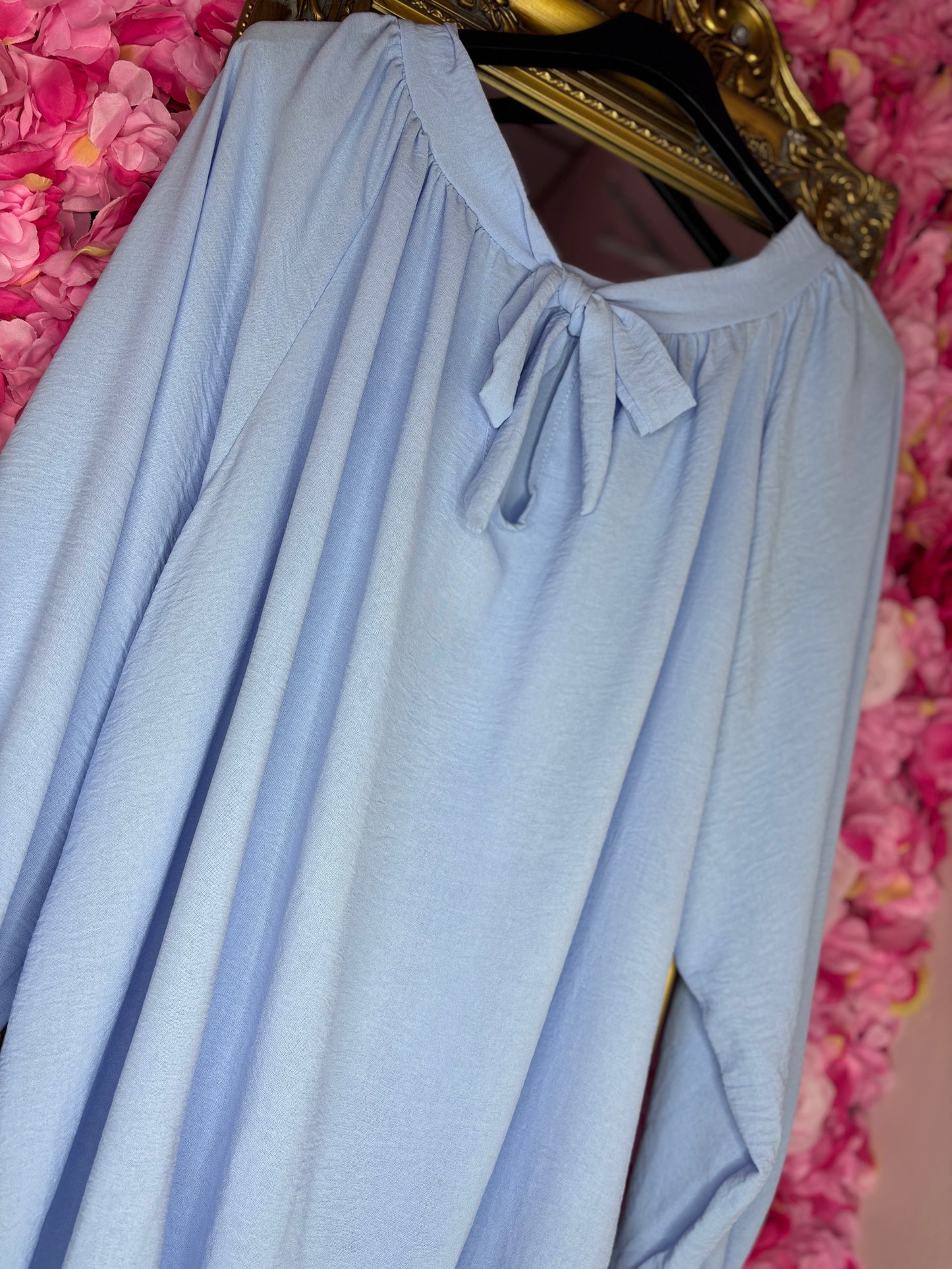 *LUCKY LOOK* Blouse Becky Licht Blauw Plus Size maat 48 t/m 54