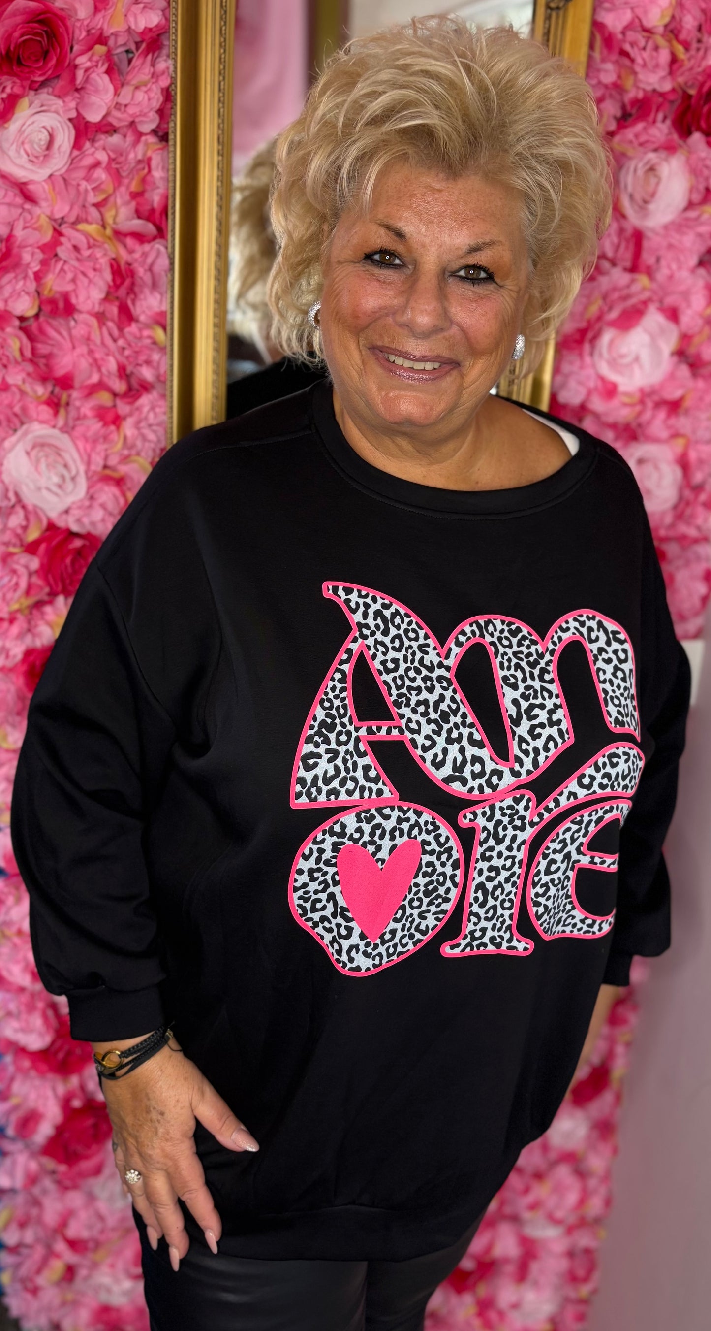 Sweater Amour Zwart Plus Size Maat 48 t/m 54