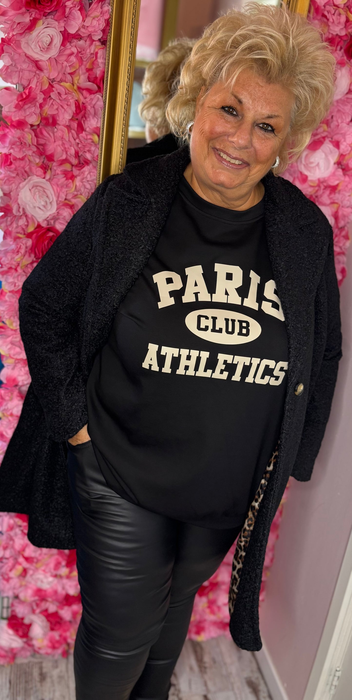 Sweater Paris Zwart Plus Size Maat 48 t/m 54