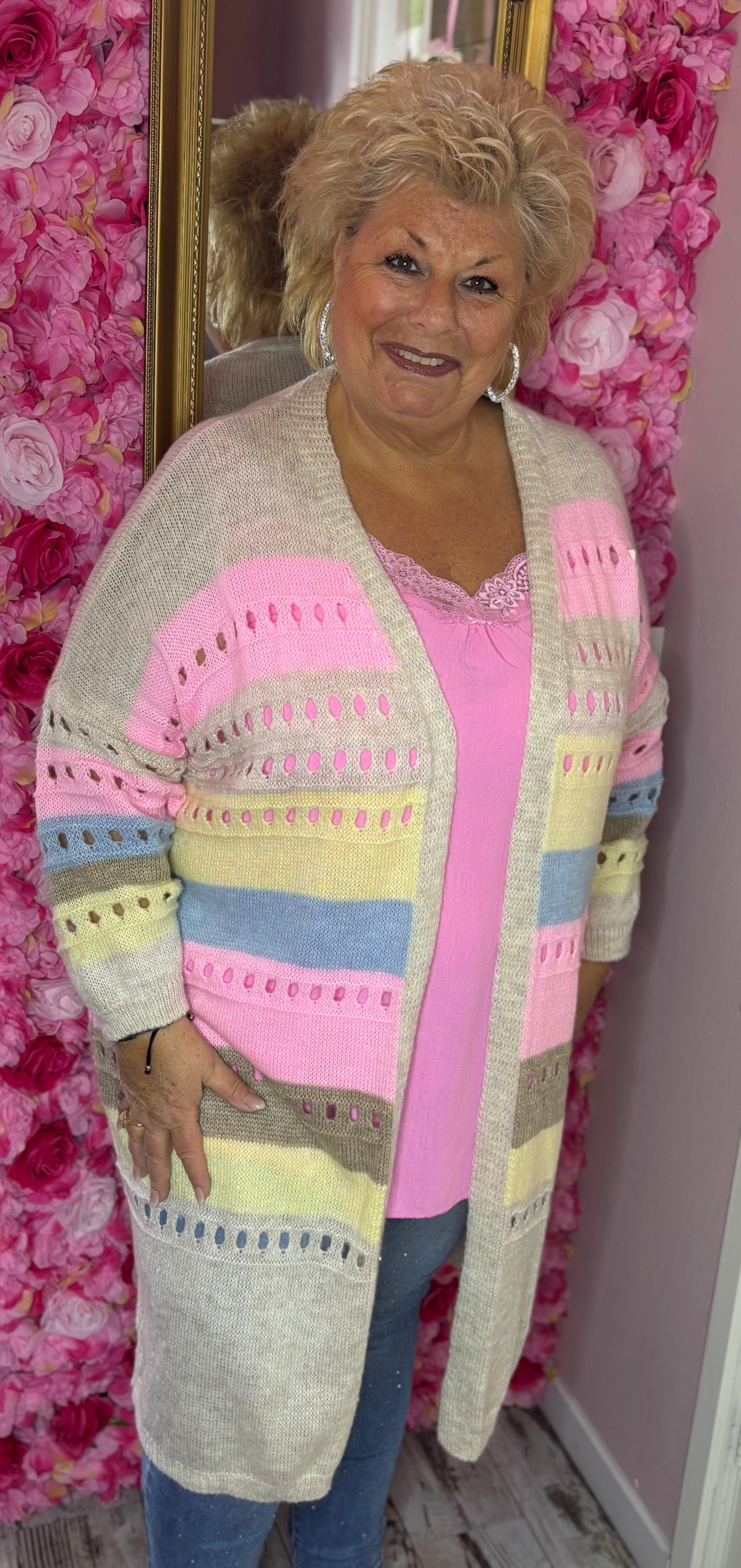 Vest Happy Beige Plus size Maat 46 t/m 54