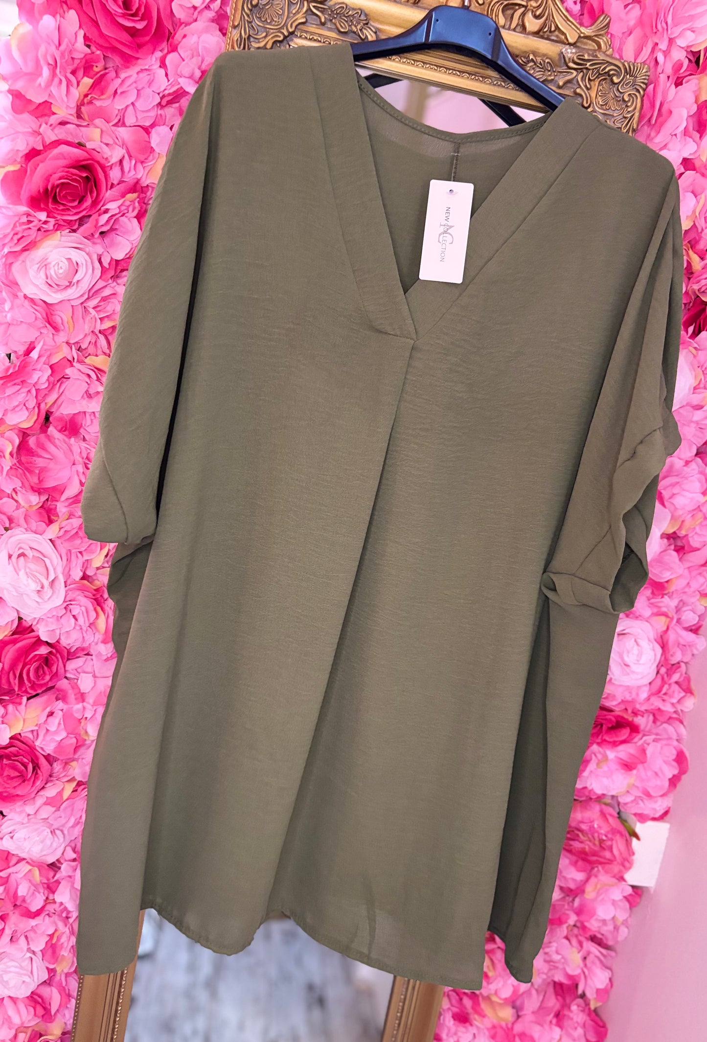 Blouse Joanie Leger Groen Plus Size maat 48 t/m 54-56