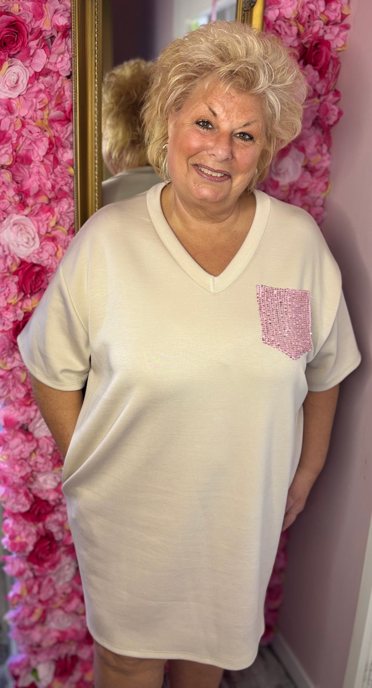 Jurk Favorite Beige Maat 48 t/m 54