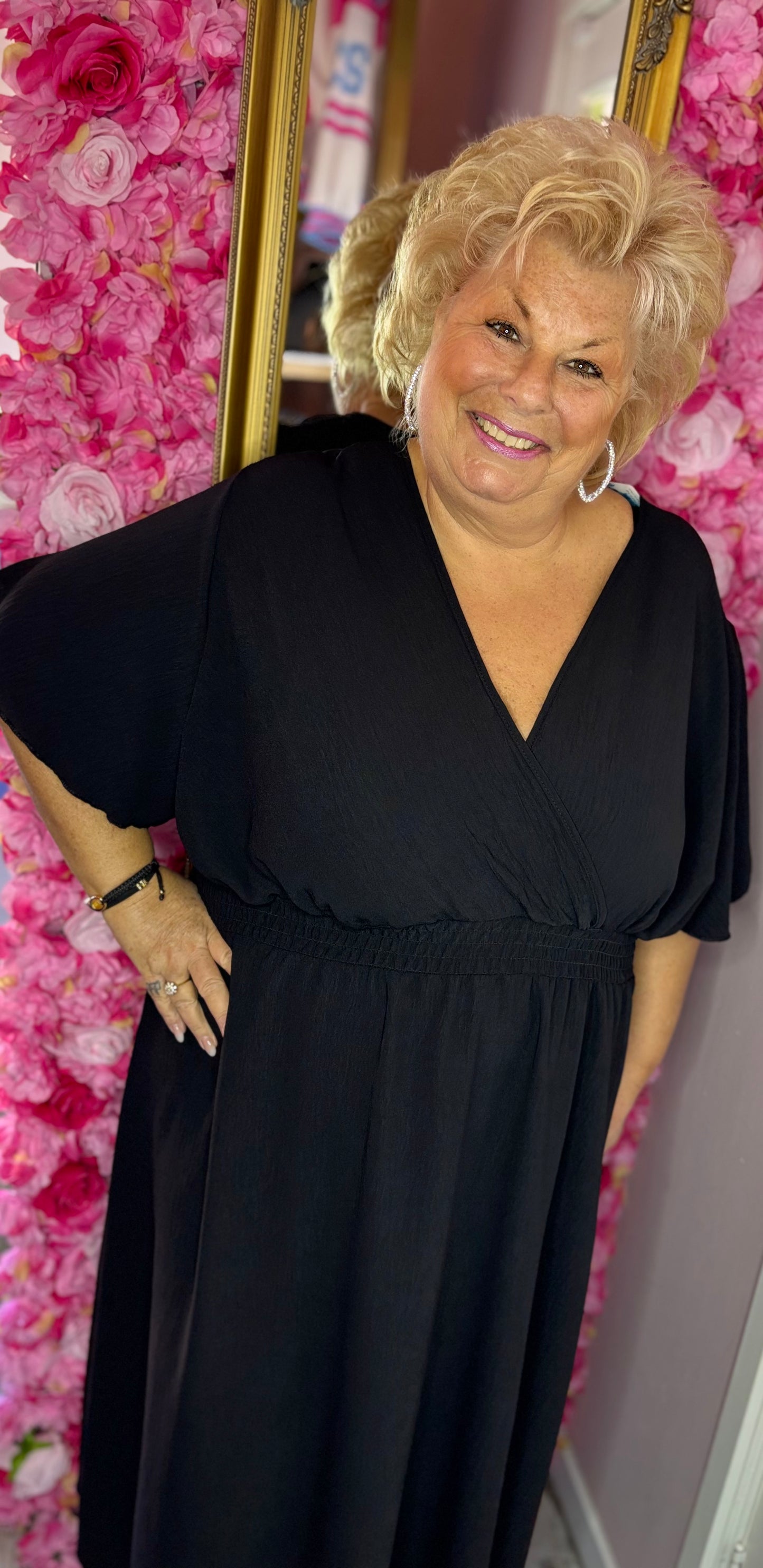 Lange Jurk Ela Zwart Maat 48 t/m 54-56