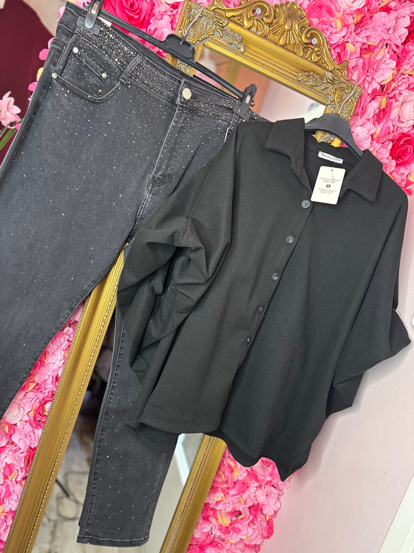 Blouse Basic Butty Zwart Plus Size Maat 44 t/m 48-50