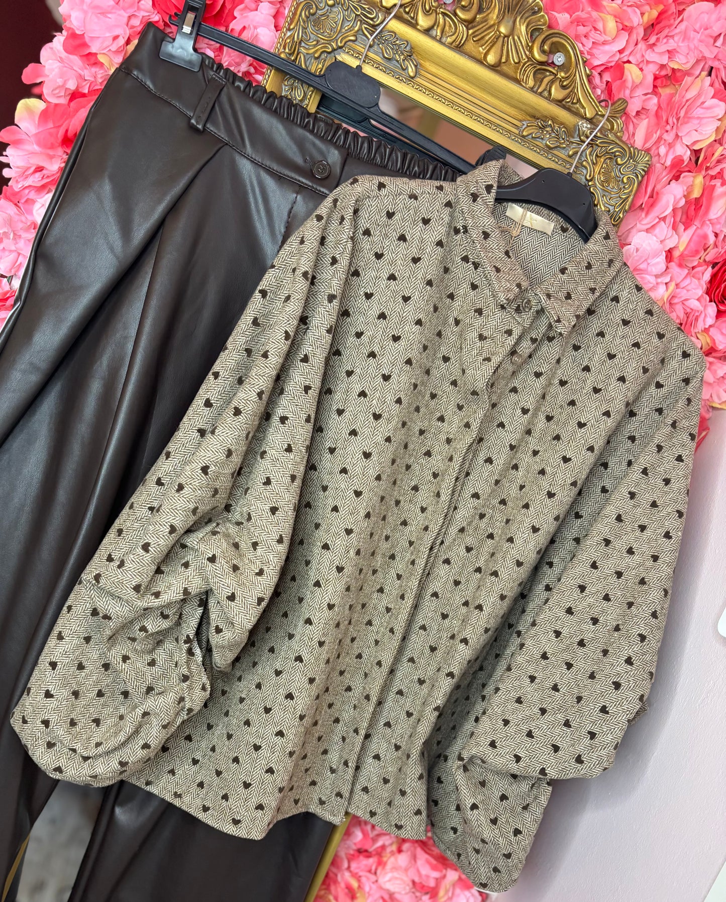 Blouse Butterfly Love Bruin Plus Size Maat 44 t/m 48-50