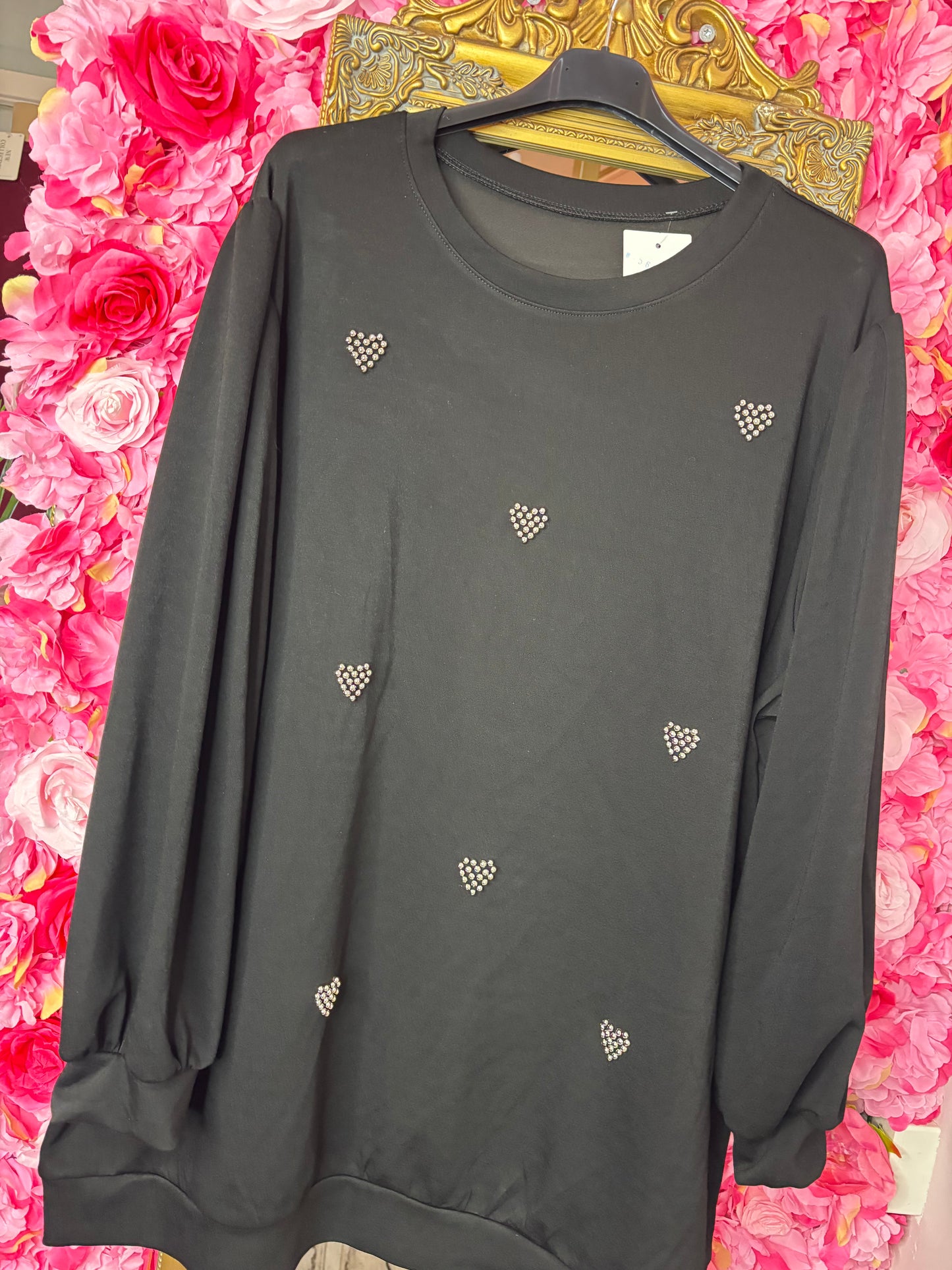 Sweater Sweatheart Zwart Plus Size Maat 50 t/m 54
