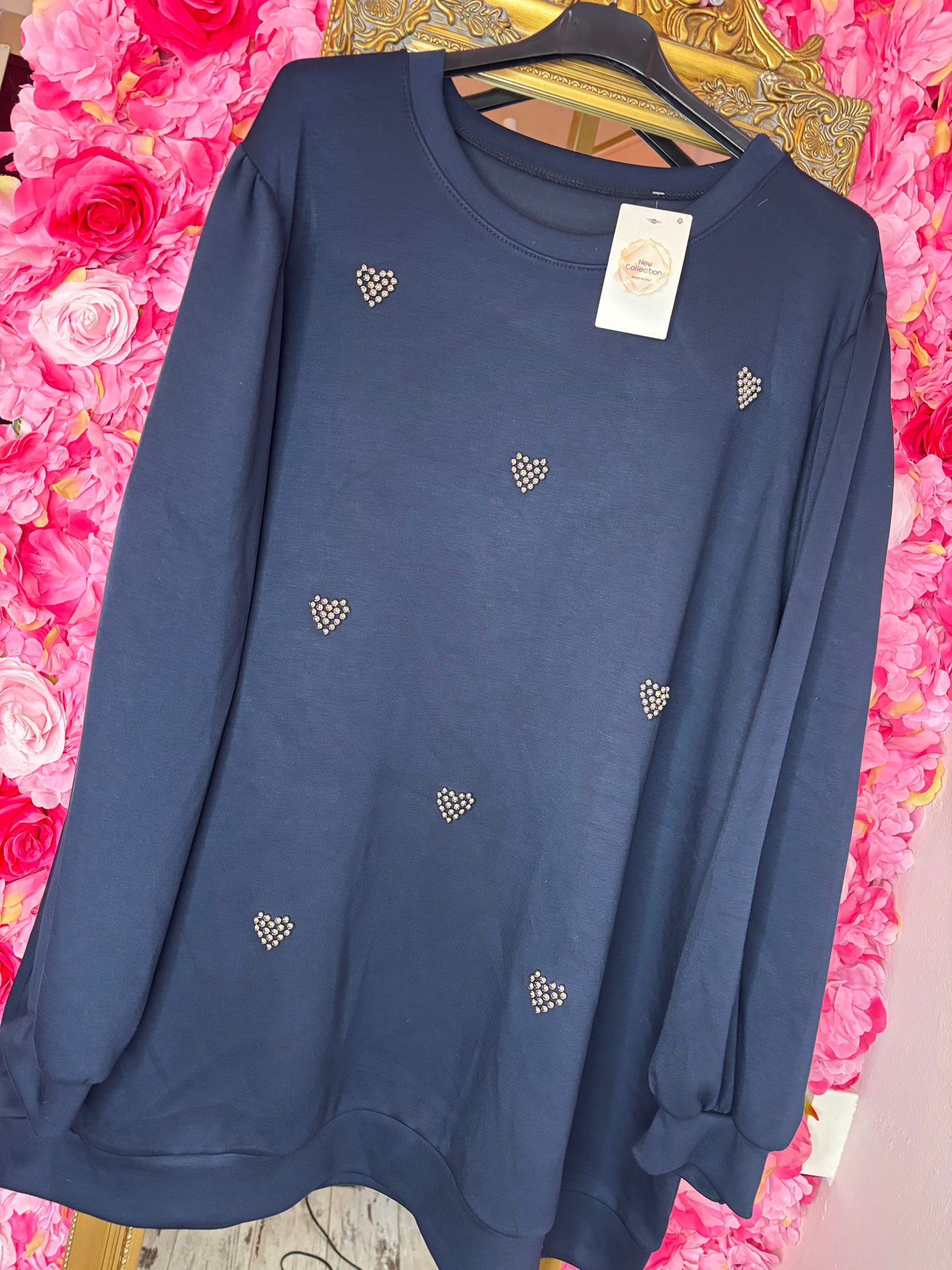 Sweater Sweatheart Donker Blauw Plus Size Maat 50 t/m 54