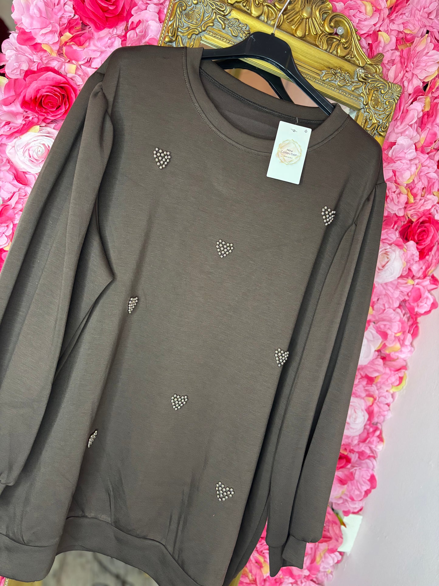 Sweater Sweatheart Bruin Plus Size Maat 50 t/m 54