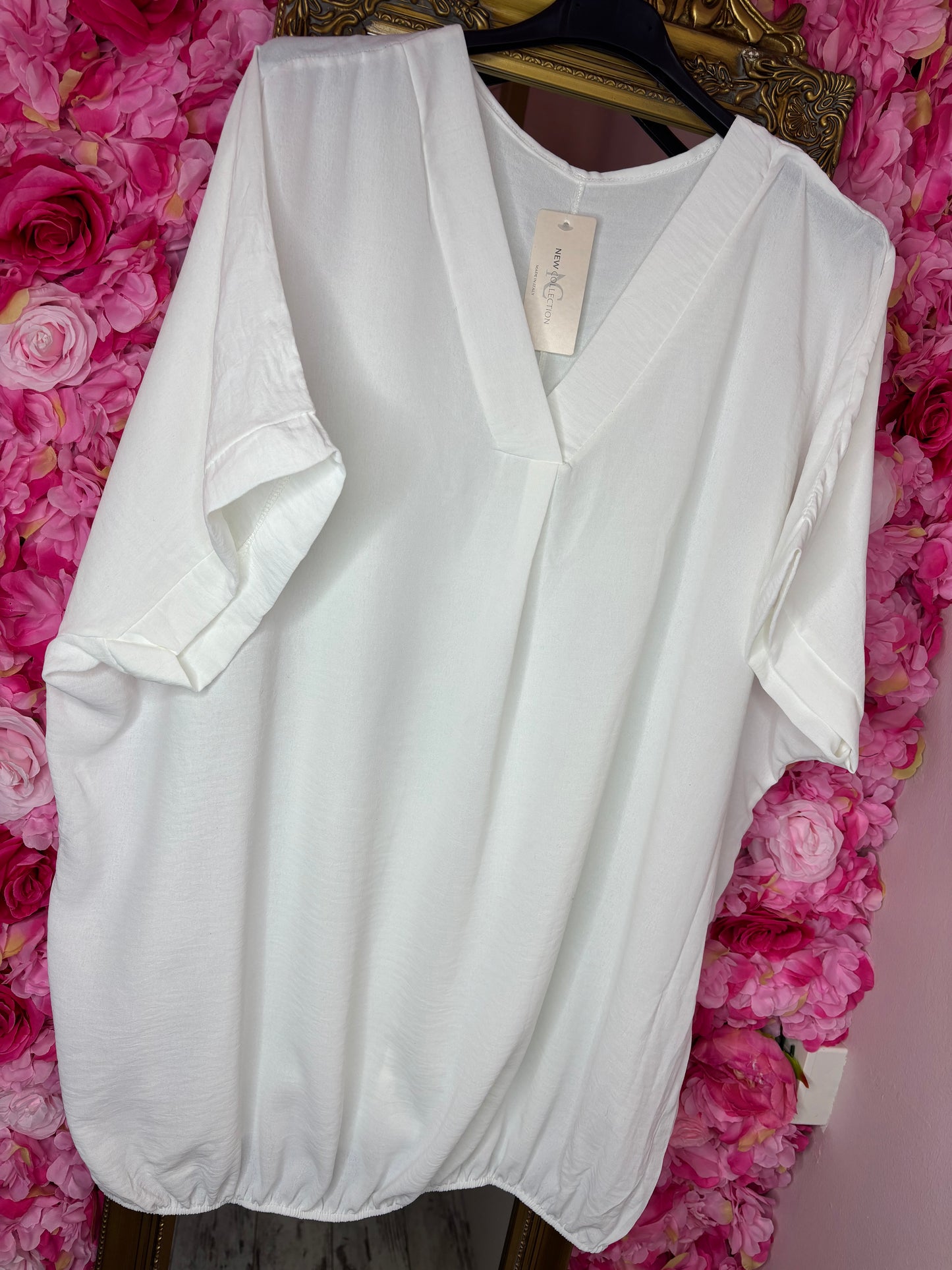 Blouse Ballon Sum Wit Plus Size maat 48 t/m 54