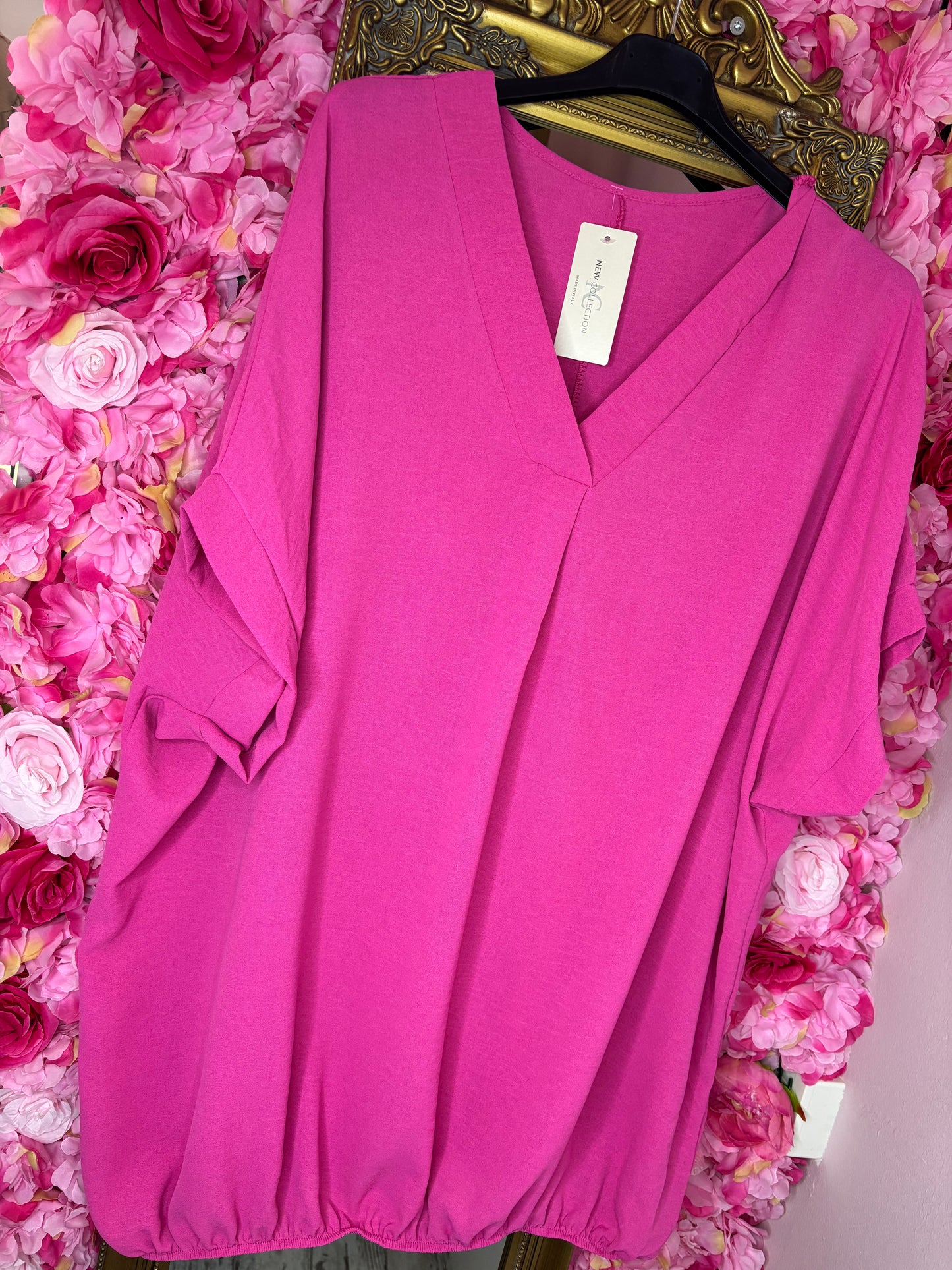 Blouse Ballon Sum Fuchsia Plus Size maat 48 t/m 54