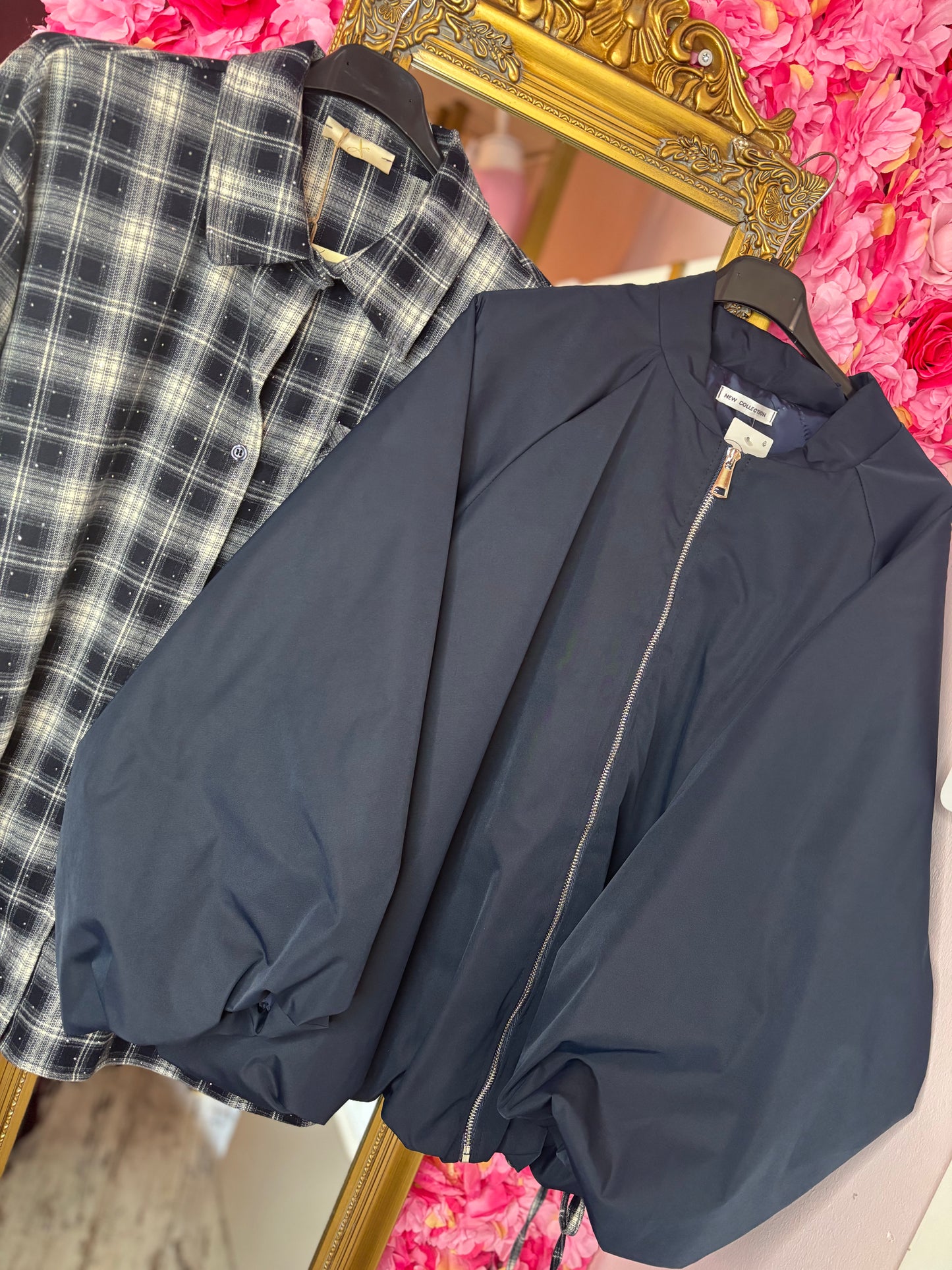 Bomber Sporty Donker Blauw Plus Size Maat 48 t/m 52-54