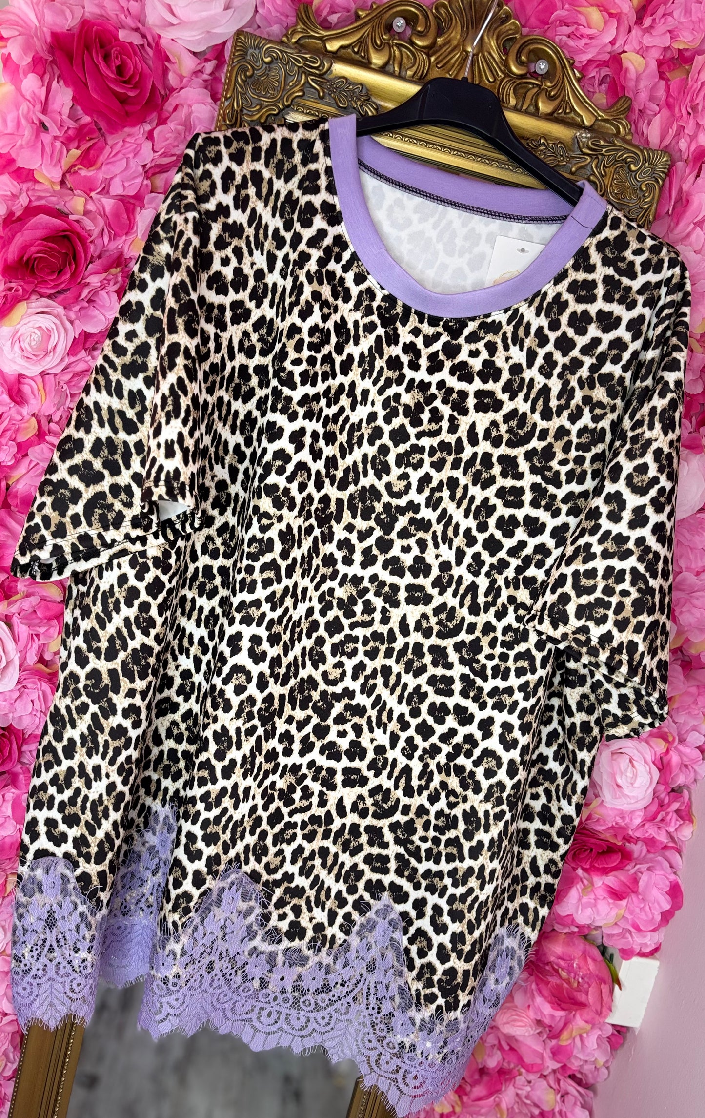 T-shirt Kant Pant Lilla Plus Size Maat 46 t/m 52-54