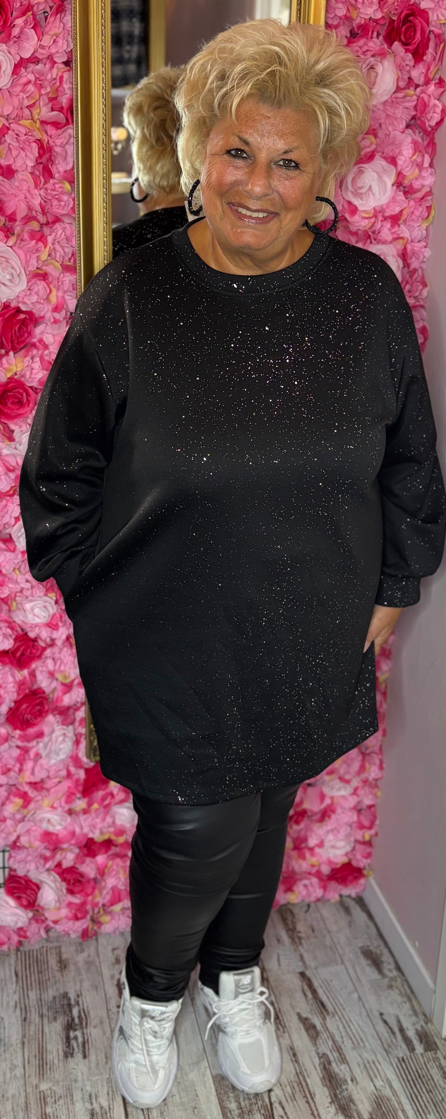 Sweater Silver Crush Zwart Plus Size Maat 48 t/m 52