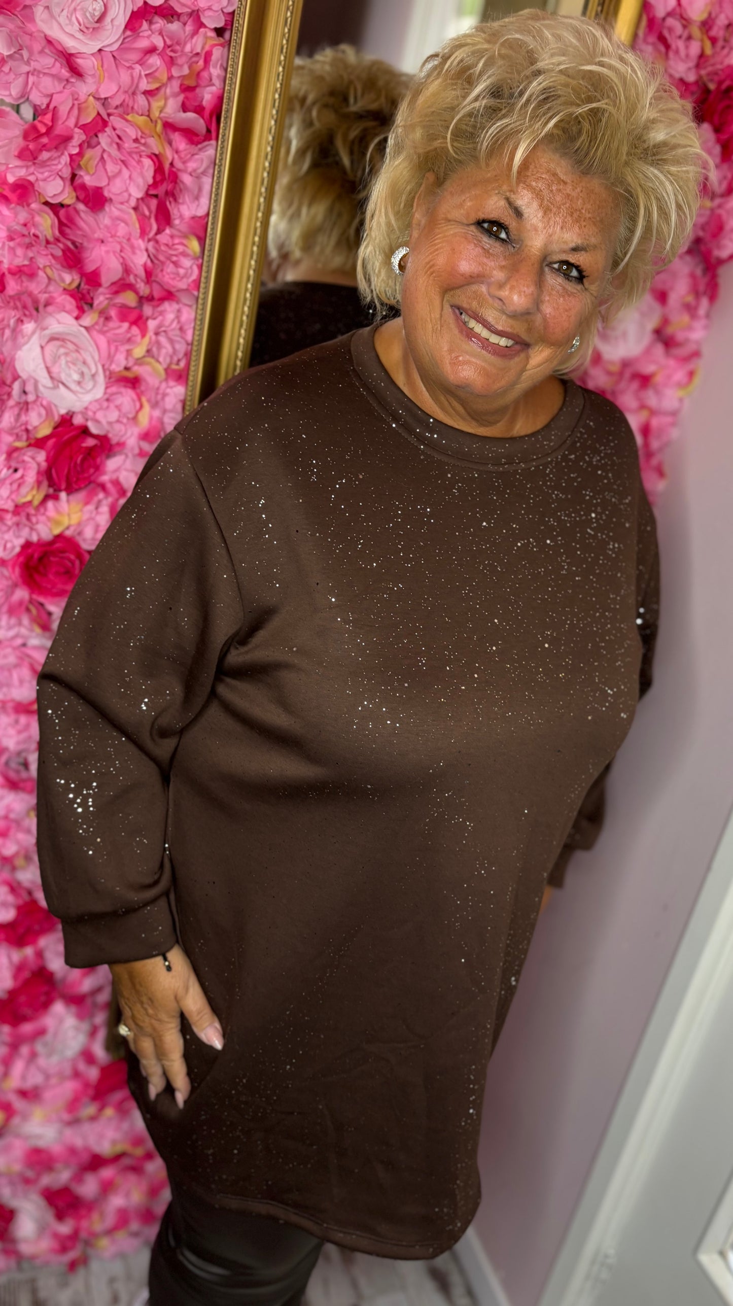 Sweater Silver Crush Bruin Plus Size Maat 48 t/m 52