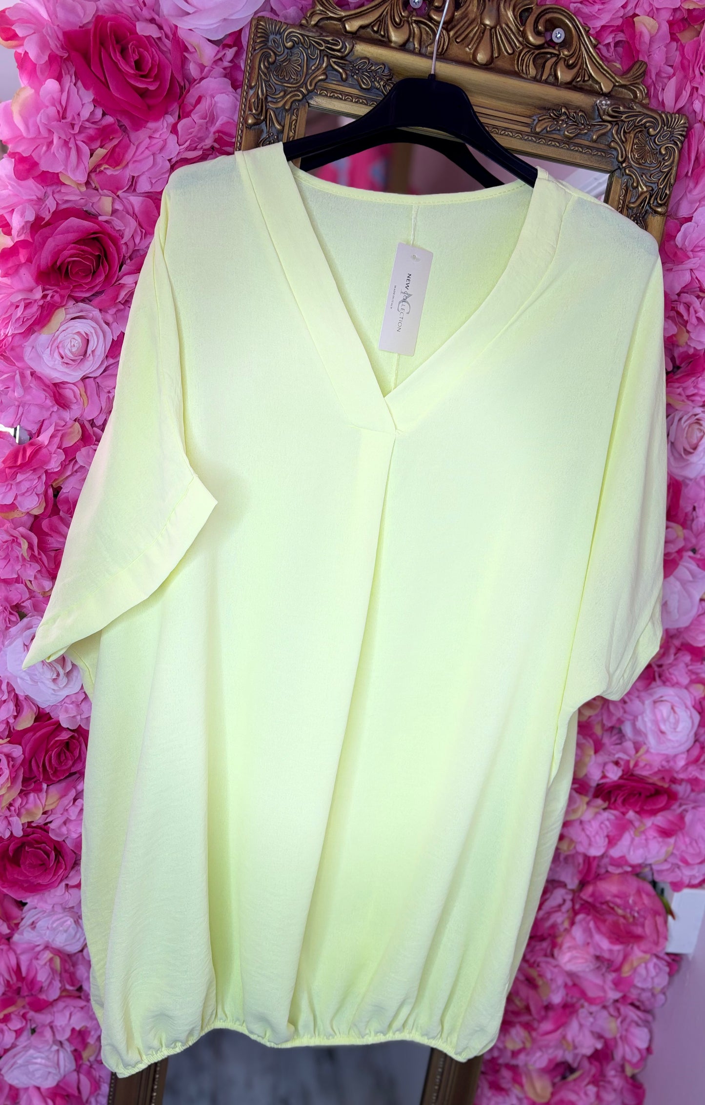 Blouse Ballon Sum Geel Plus Size maat 48 t/m 54