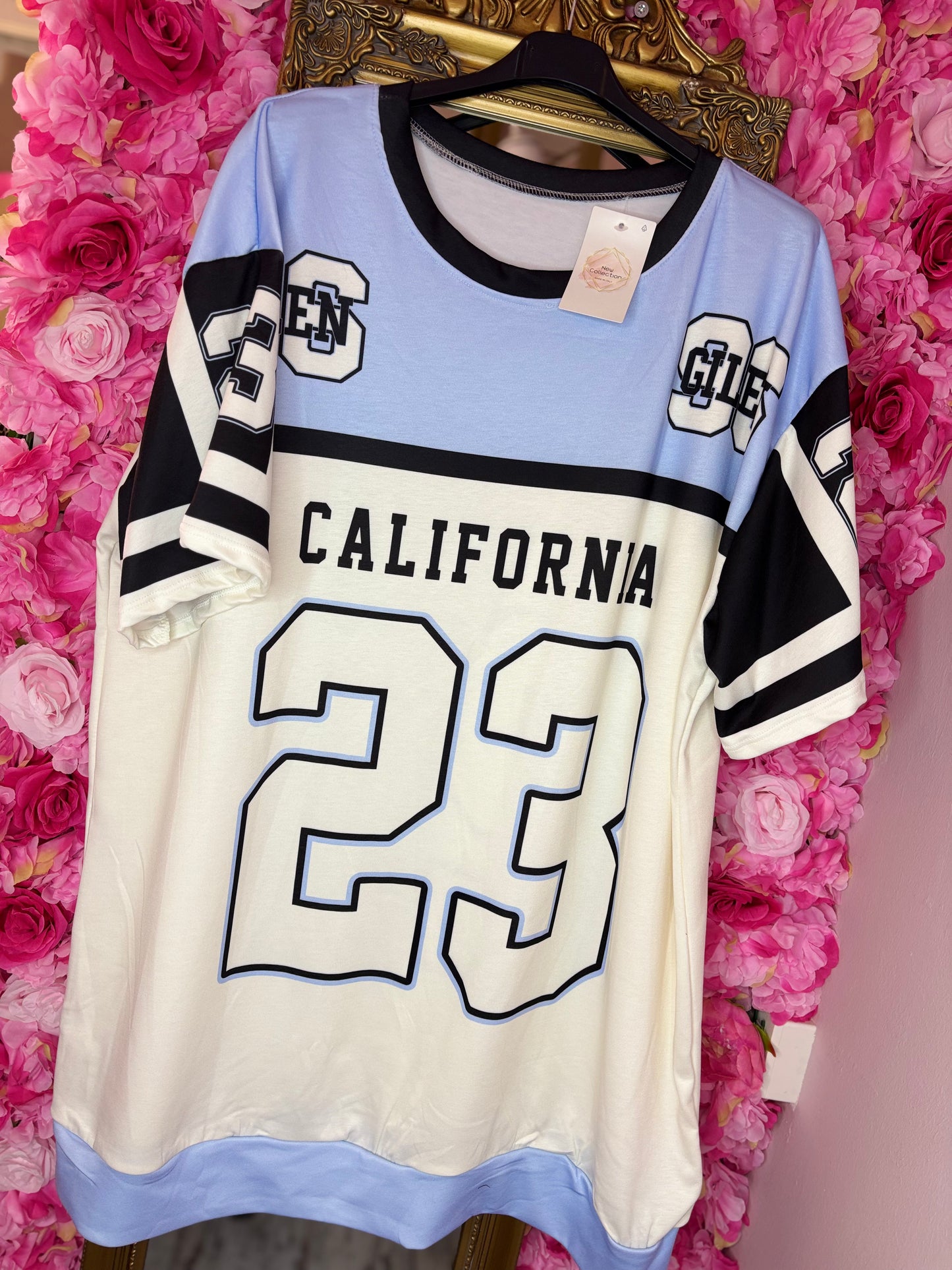 Lang T-shirt/Jurk Cali 23 Blauw Maat 48 t/m 54