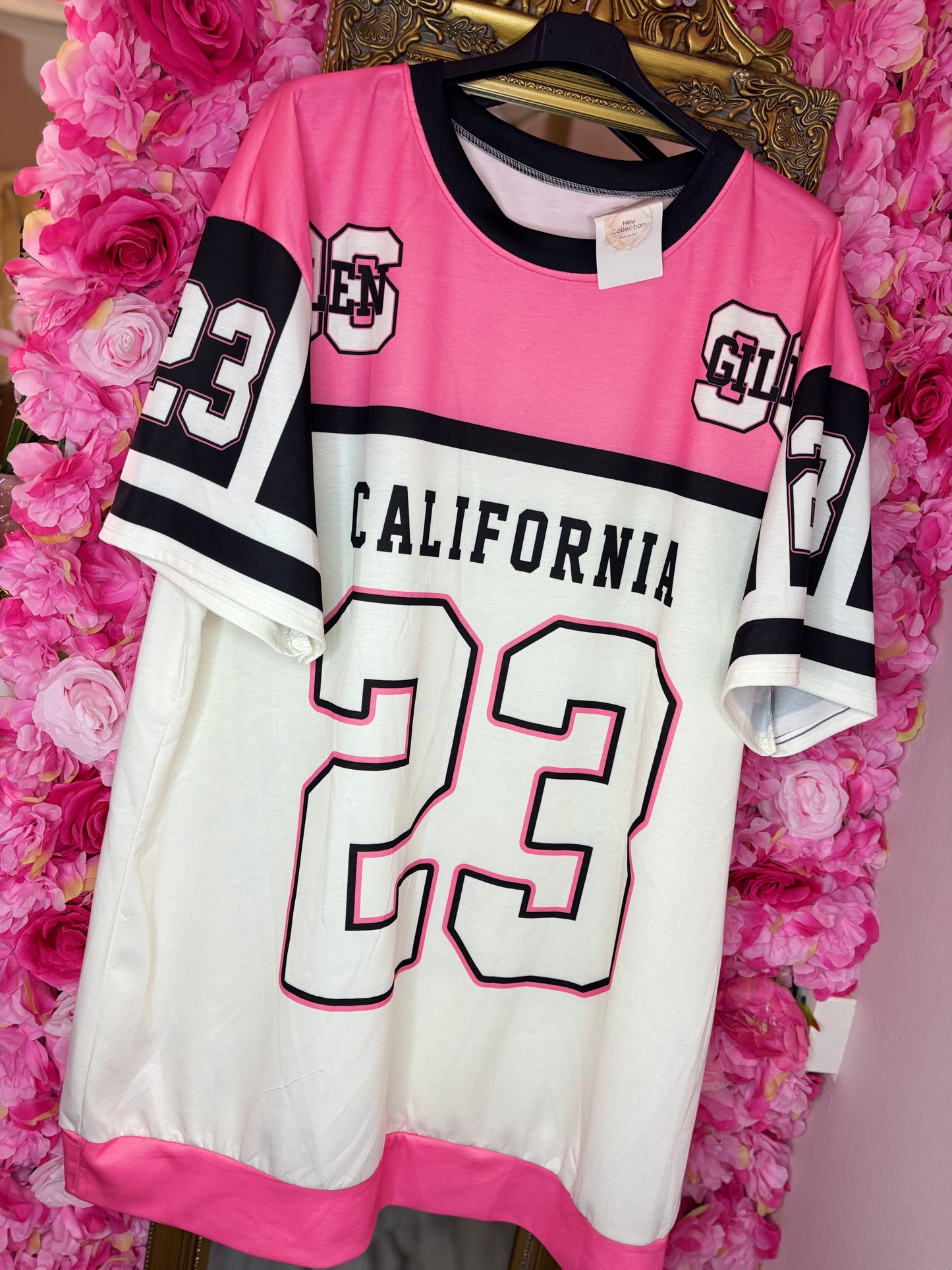 Lang T-shirt/Jurk Cali 23 Barbie Roze Maat 48 t/m 54