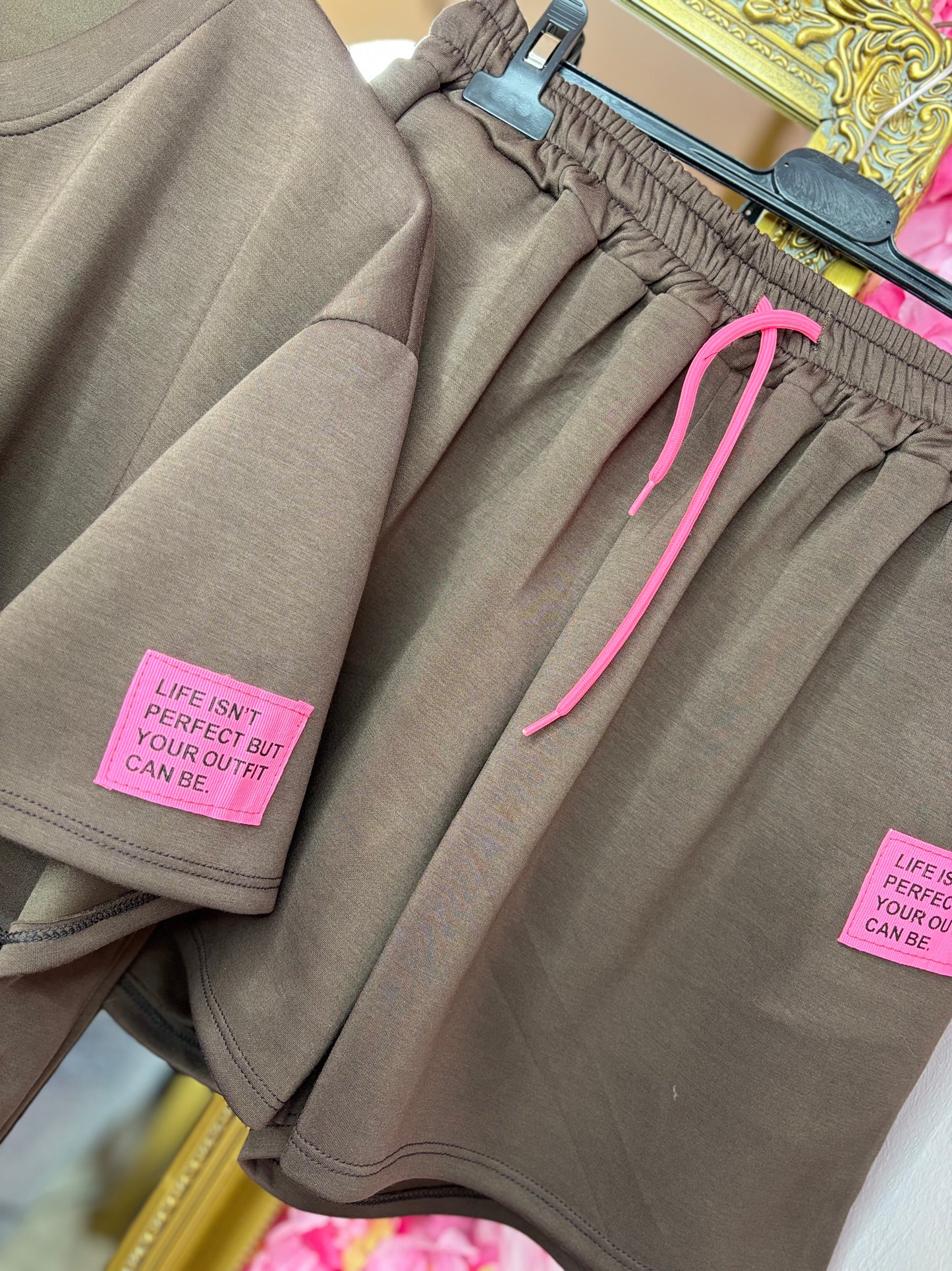 Comfy Set Perfect XL Korte Broek Bruin Plus Size maat 46 t/m 52