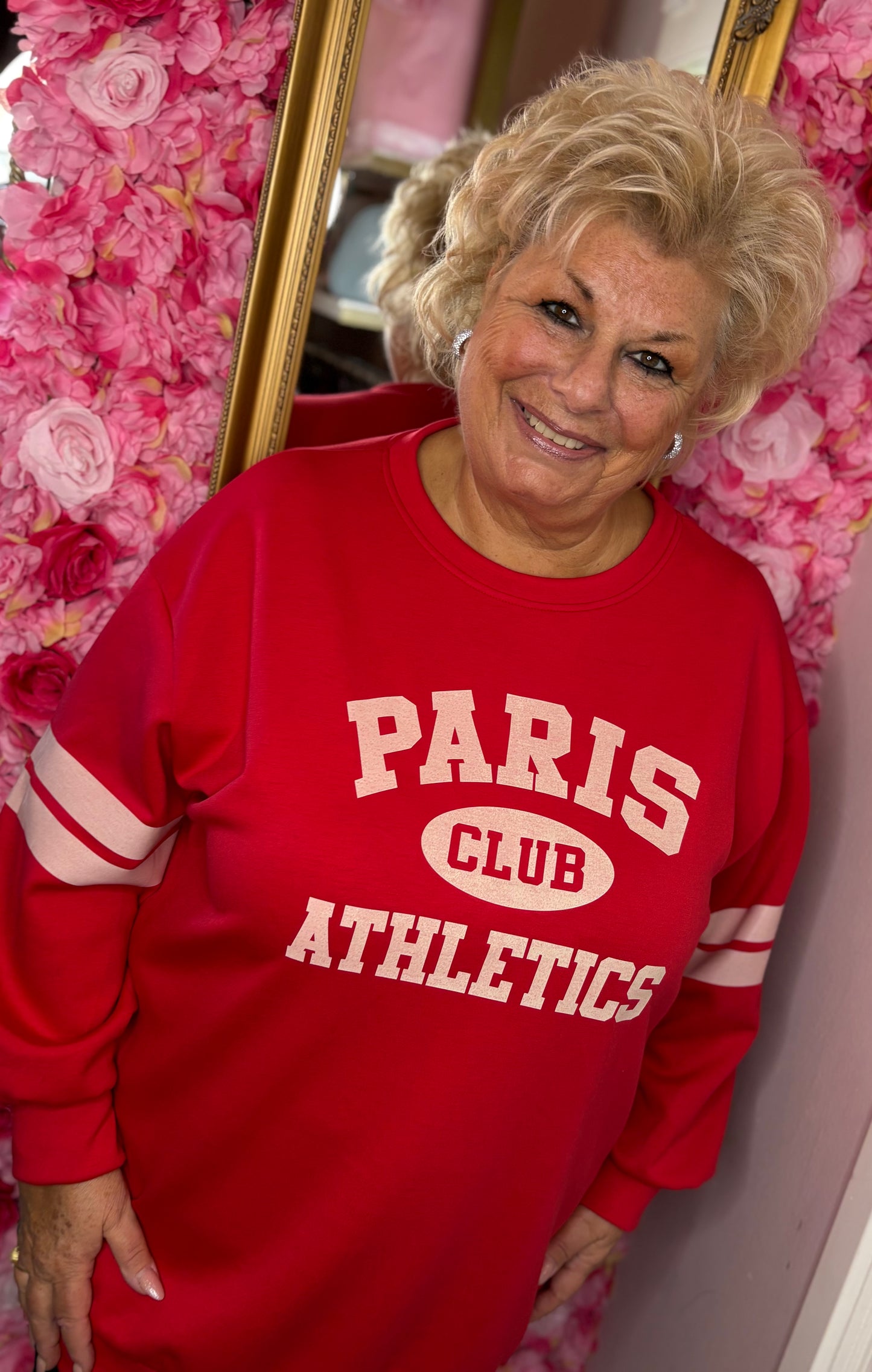 Sweater Paris Rood Plus Size Maat 48 t/m 54